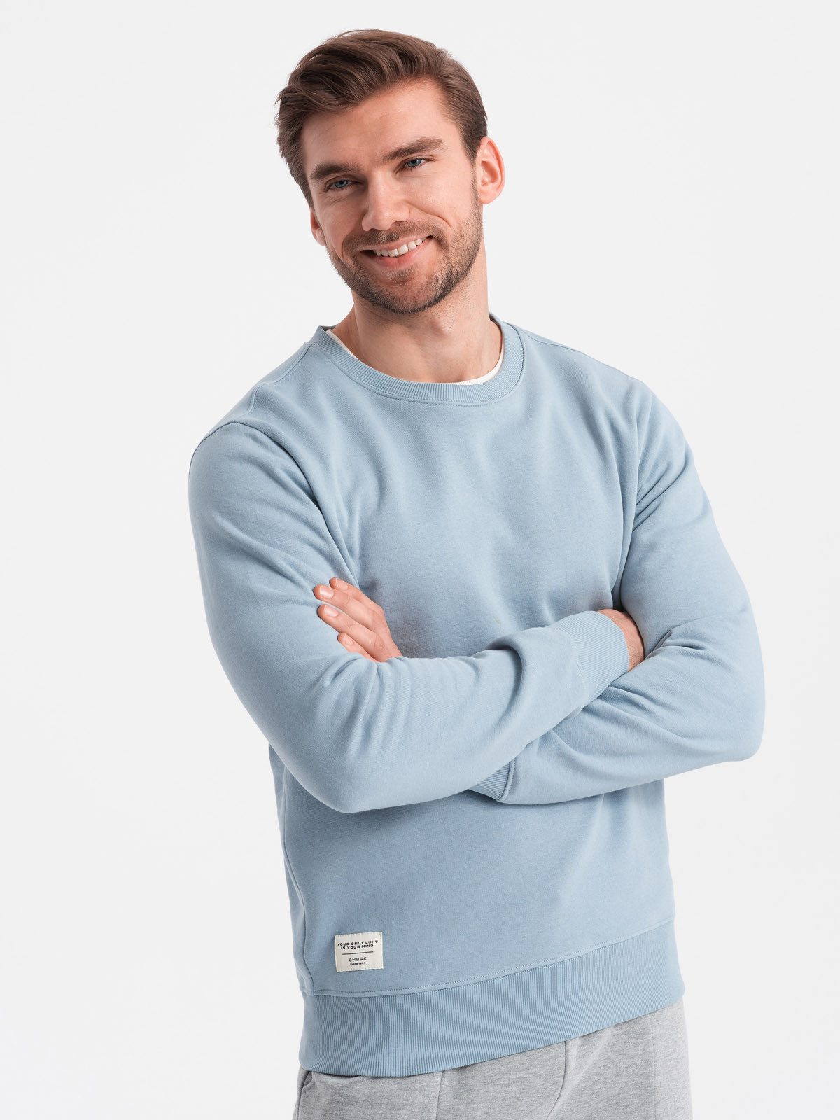 OMBRE Sweatshirt Herren BasicSweatshirt mit Rundhalsausschnitt