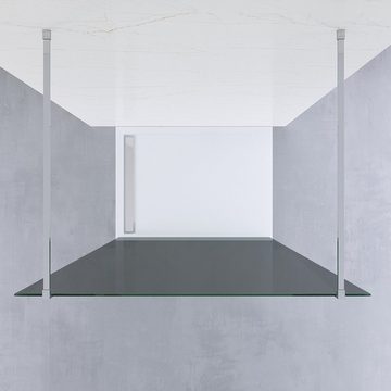 AQUABATOS Walk-in-Dusche Duschwand Duschabtrennung Walk in Dusche, 8 mm Einscheibensicherheitsglas mit Nano Beschichtung Graues Glas, Echtglas, 97,4 x 200 cm, 117,4 x 200 cm, Barrierefrei
