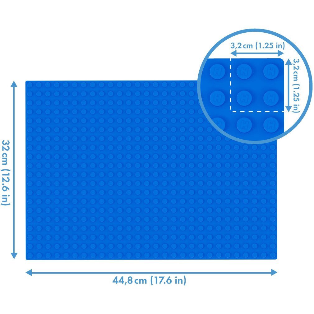Hubelino Grundplatte Blau, 560 Stifte Konstruktions-Spielset, (Packung)