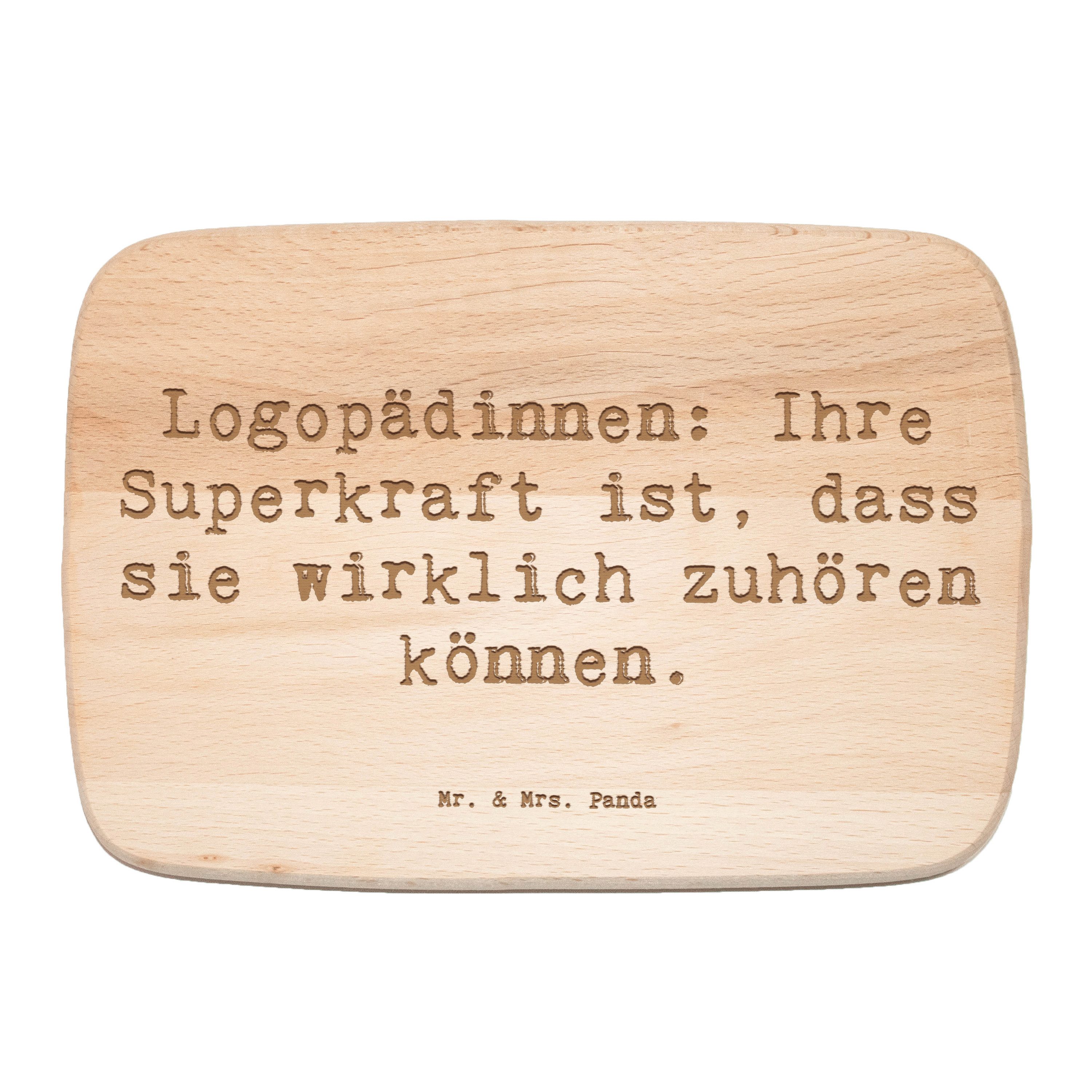 Frühstücksbrett Spruch Logopädin Superkraft - Transparent - Geschenk, Lebensqualität