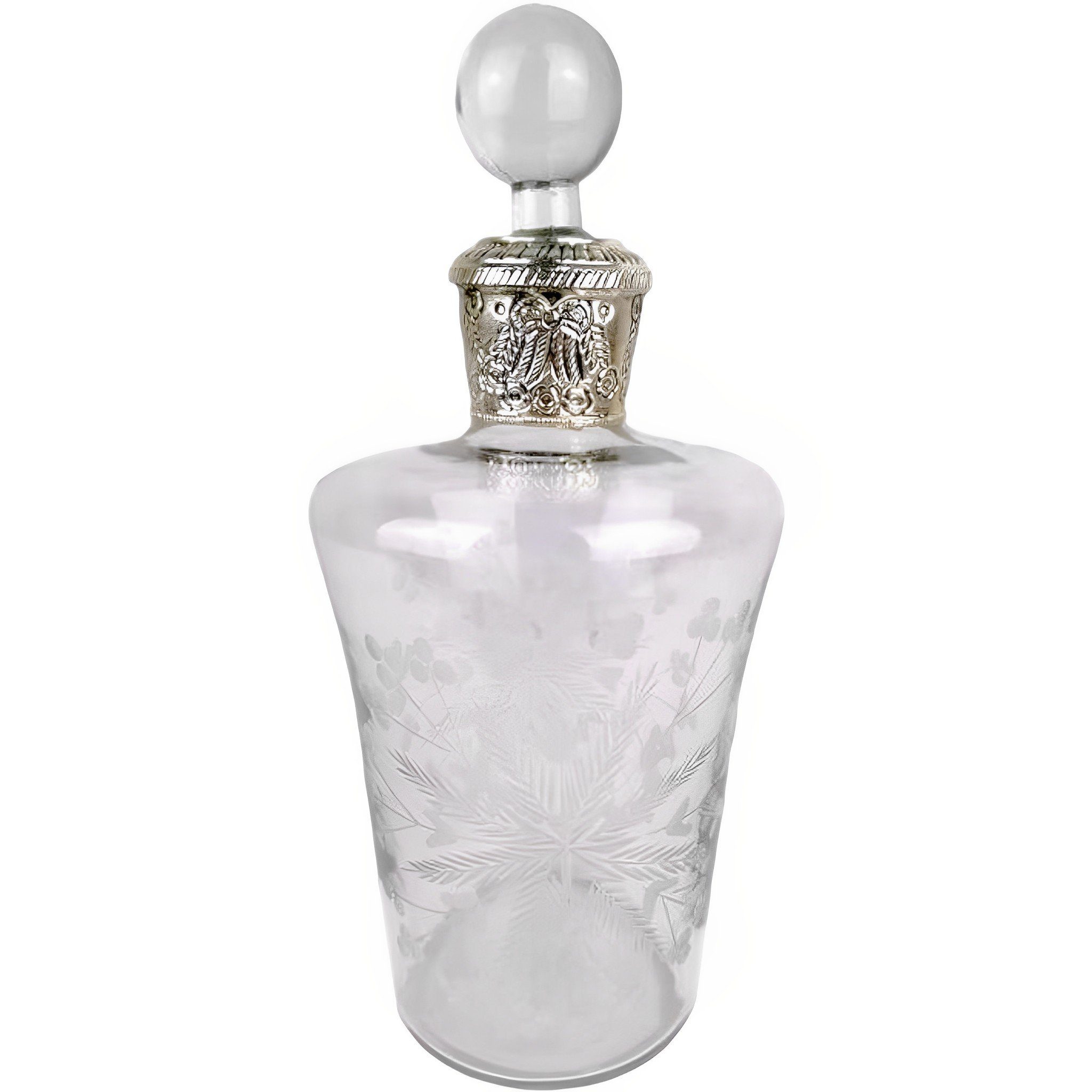 Karaffe Flakon Glasflasche mit Schliff Gravur u. Stopfen 14x31cm