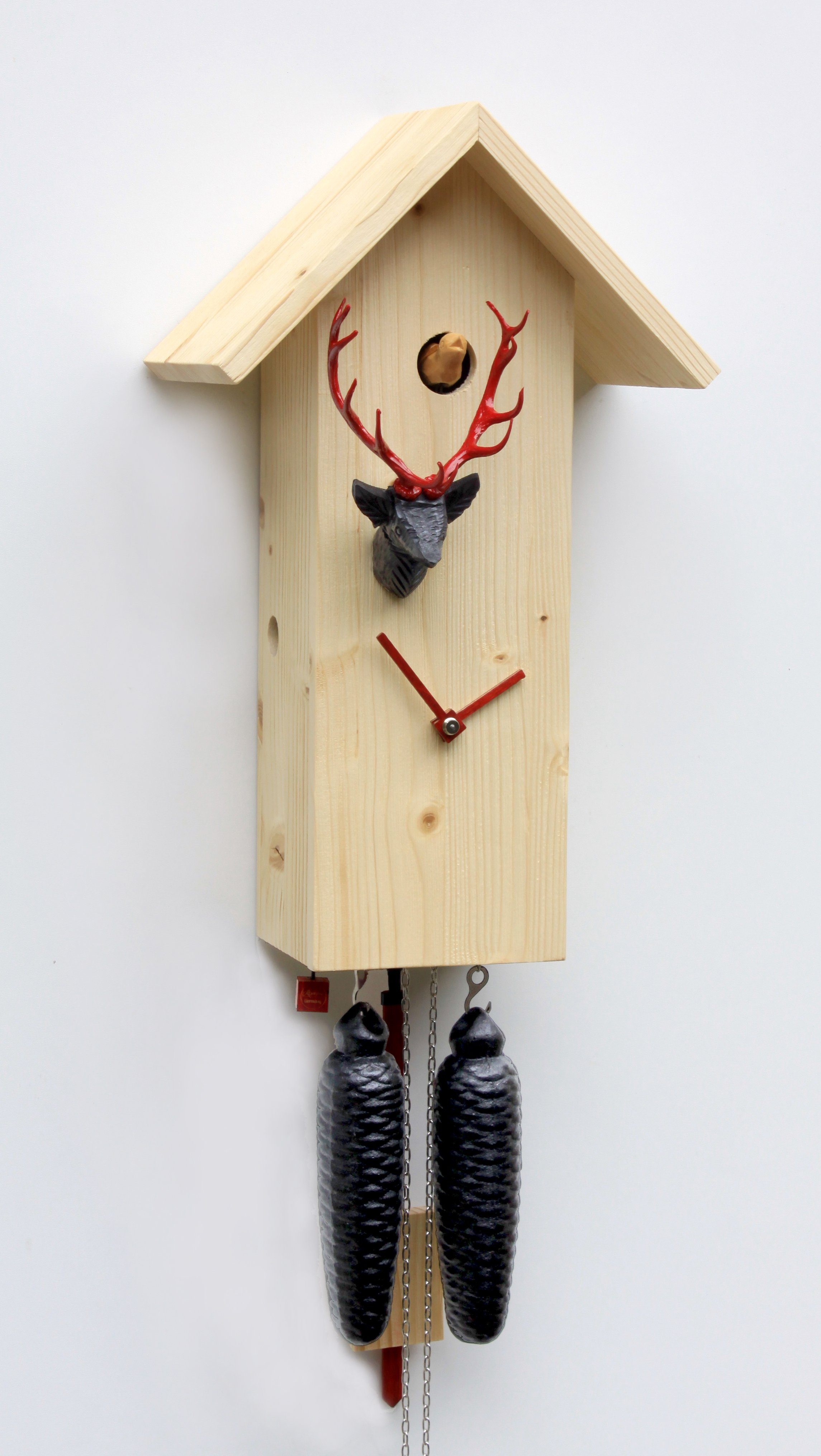 Rombach & Haas Pendelwanduhr Kuckucksuhren ROMBA Design Serie SLM3H Hirschkopf 8-Tage (hörbare Tickgeräusche)