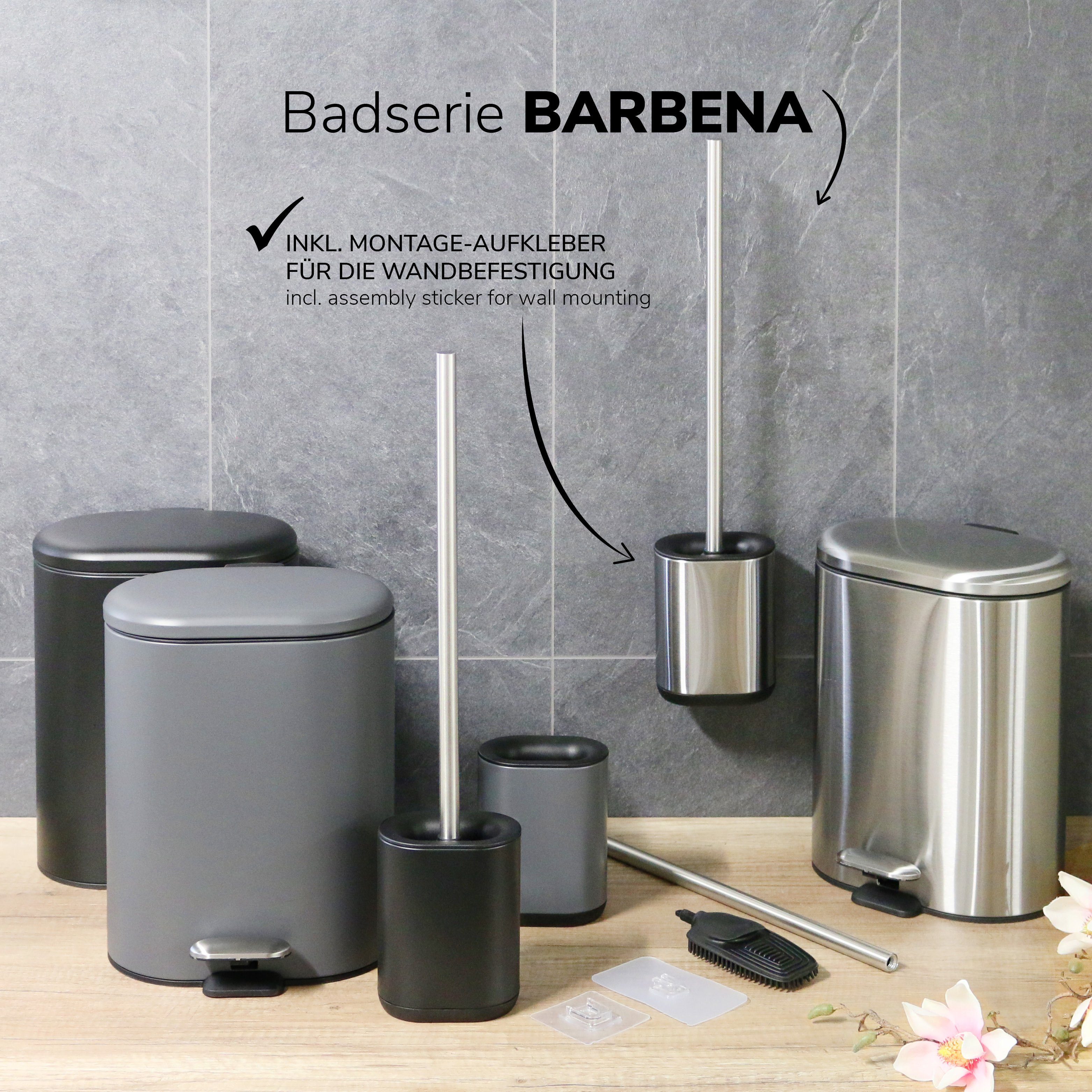 bremermann WC-Reinigungsbürste BARBENA grau Edelstahlgriff, Badserie (kein BARBENA, Set)