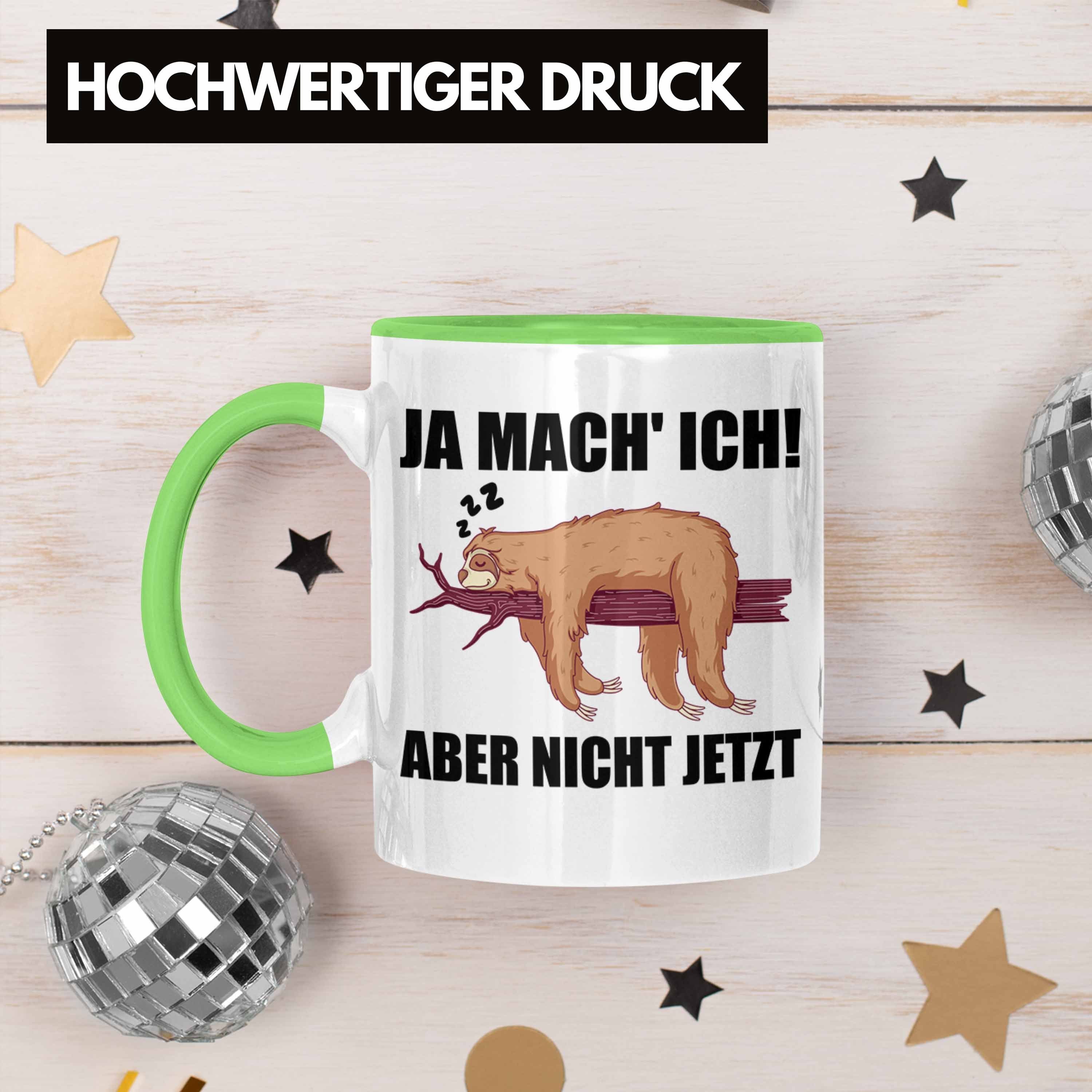 Trendation Faultier - Spruch Arbeitskollege Mitarbeiter Abschiedsgeschenk Lustige Grün Tasse für Tasse Trendation Geschenk