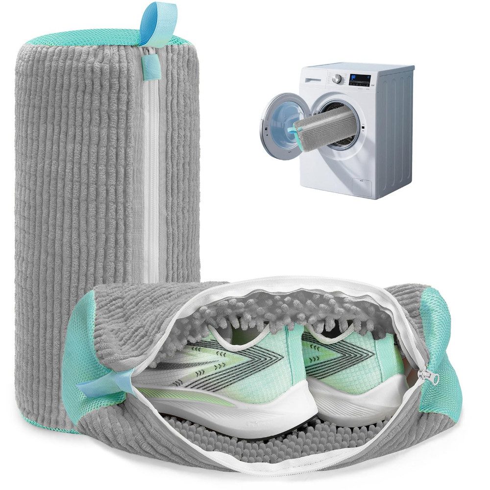 Blusmart Wäschesack Schuhwaschbeutel Waschmaschine, Wiederverwendbar (Automatische Reinigung, Plüsch Wäschesack, 2 St., 360° Reinigungsflusen), Für Schuhe, Sneaker, Tennisschuhe