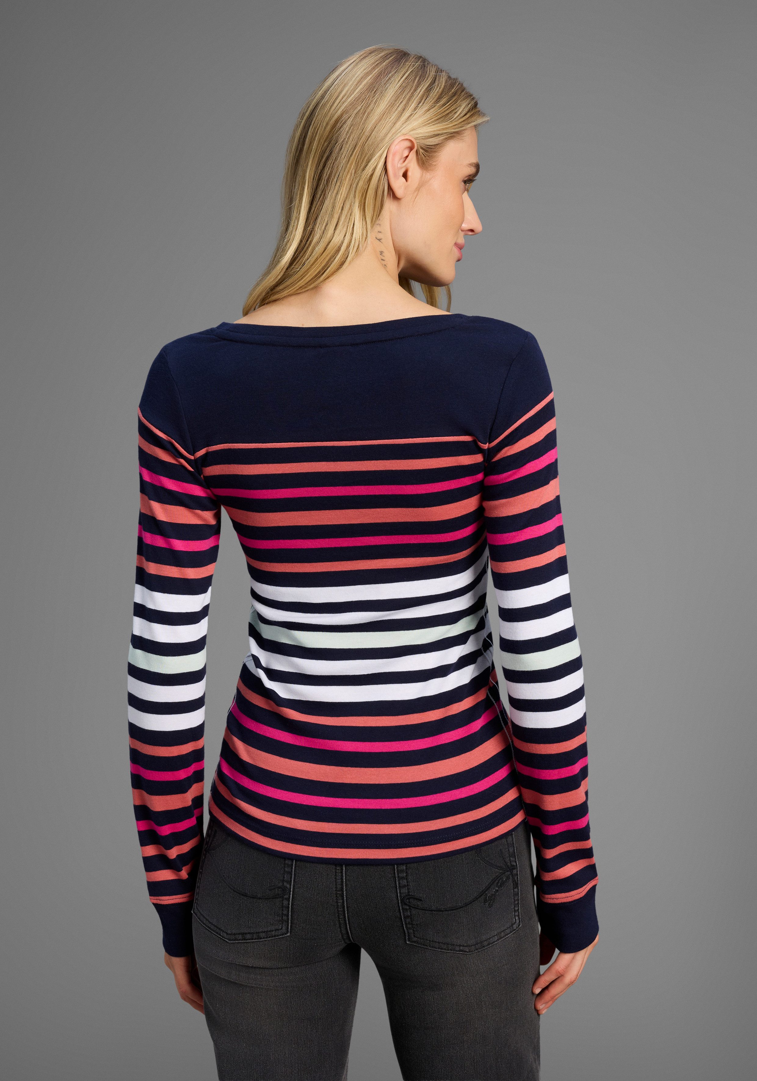 KangaROOS Langarmshirt körpernahe Passform, unifarben, sportlicher Look, au günstig online kaufen