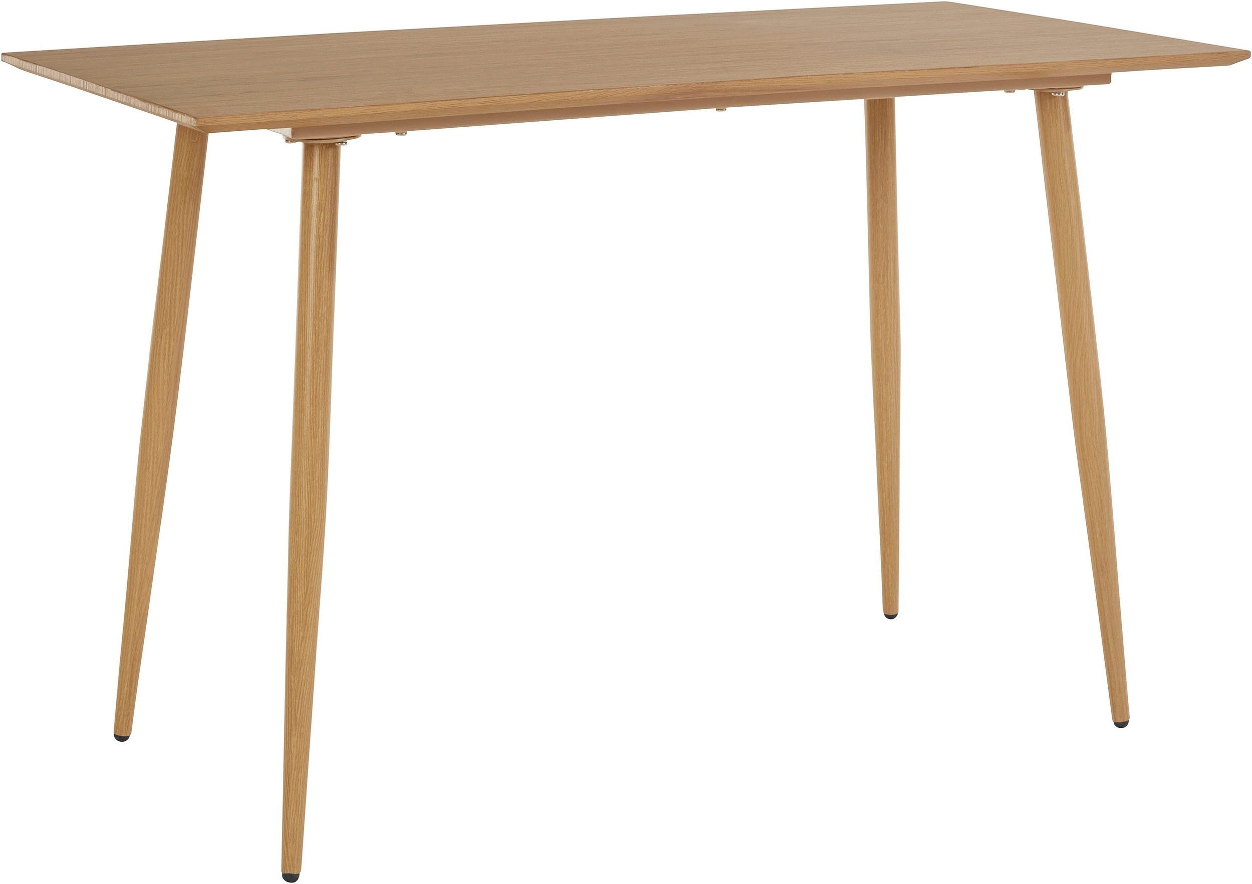 loft24 Schreibtisch Matcha, Tischplatte aus MDF in Marmoroptik, Metallbeine, Breite 110 cm eiche | eiche