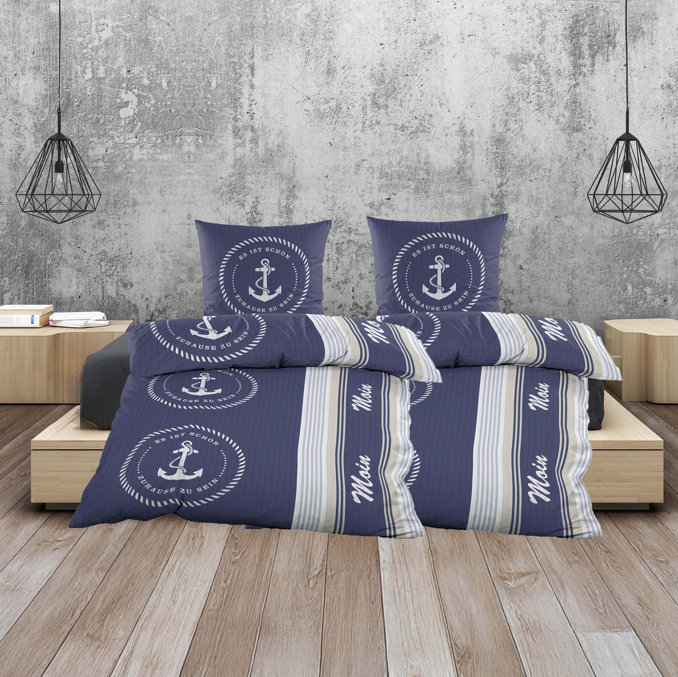 Casa Colori Bettwäsche Seersucker Bettwäsche 135x200 günstig online kaufen