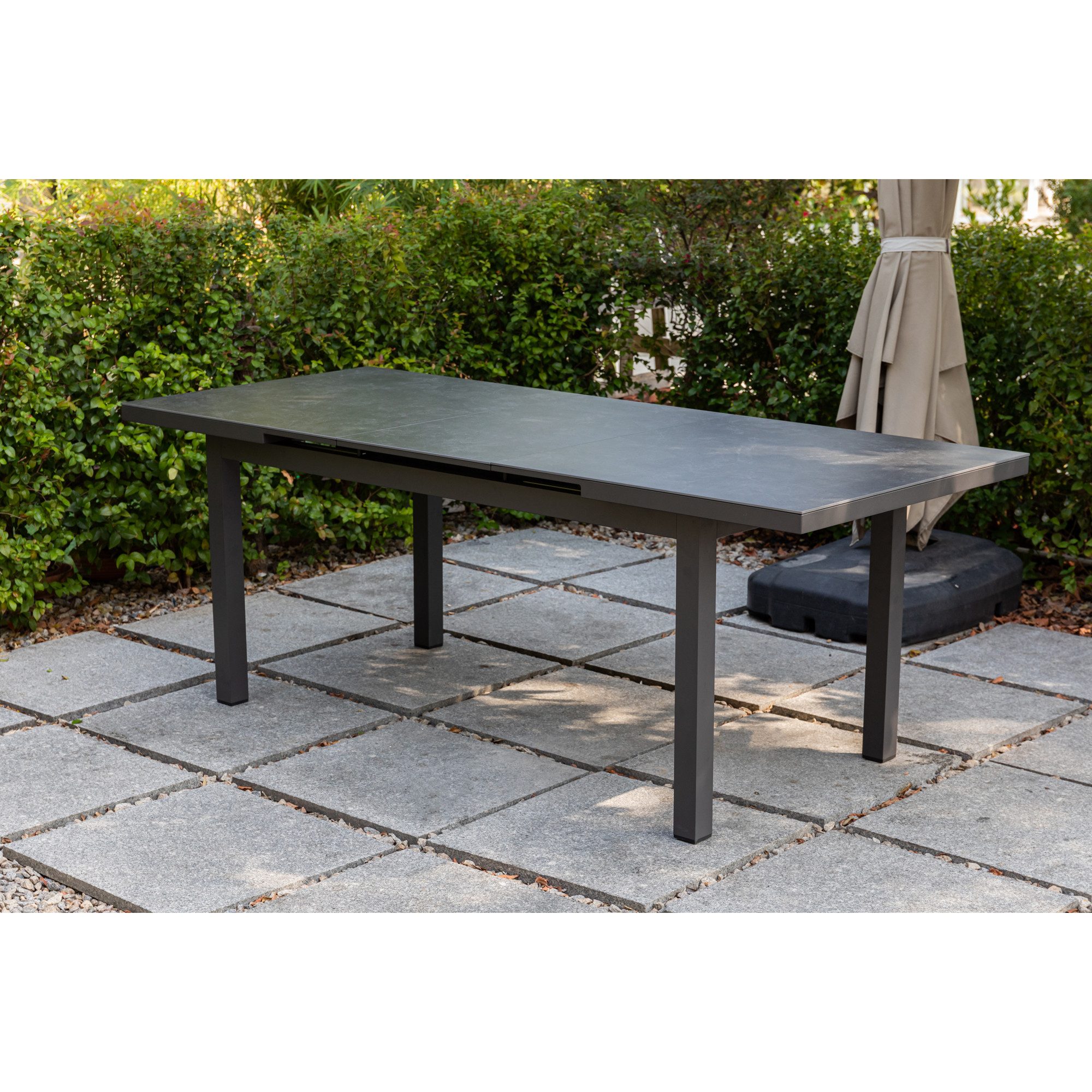 MANDALIKA Garden Gartentisch Ausziehtisch Madri Aluminium / sintered stone 167/217x90x77 cm
