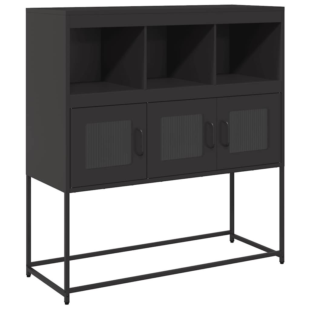 vidaXL Sideboard Sideboard Schwarz 100,5x39x107 cm Kaltgewalzter Stahl (1 St)