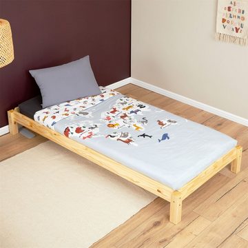 IDIMEX Funktionsbett RINO-80x200, Stapelbett 80x200 cm aus Kiefer Massivholz Kinder Gästebett aus Holz