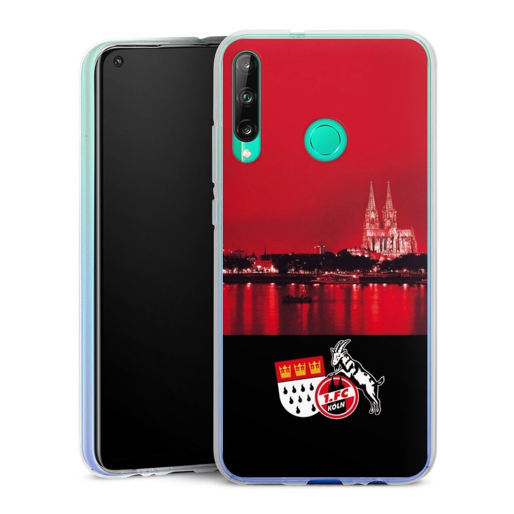 DeinDesign Handyhülle Skyline 1. FC Köln Offizielles Lizenzprodukt Skyline Köln Rot, Huawei P40 Lite E Silikon Hülle Bumper Case Handy Schutzhülle