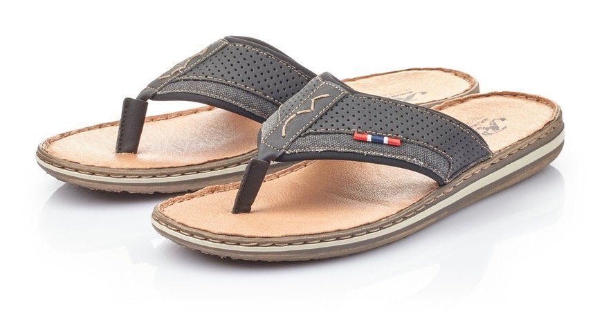 Rieker Zehentrenner Sommerschuh, Strandschuh mit weicher Leder-Innensohle