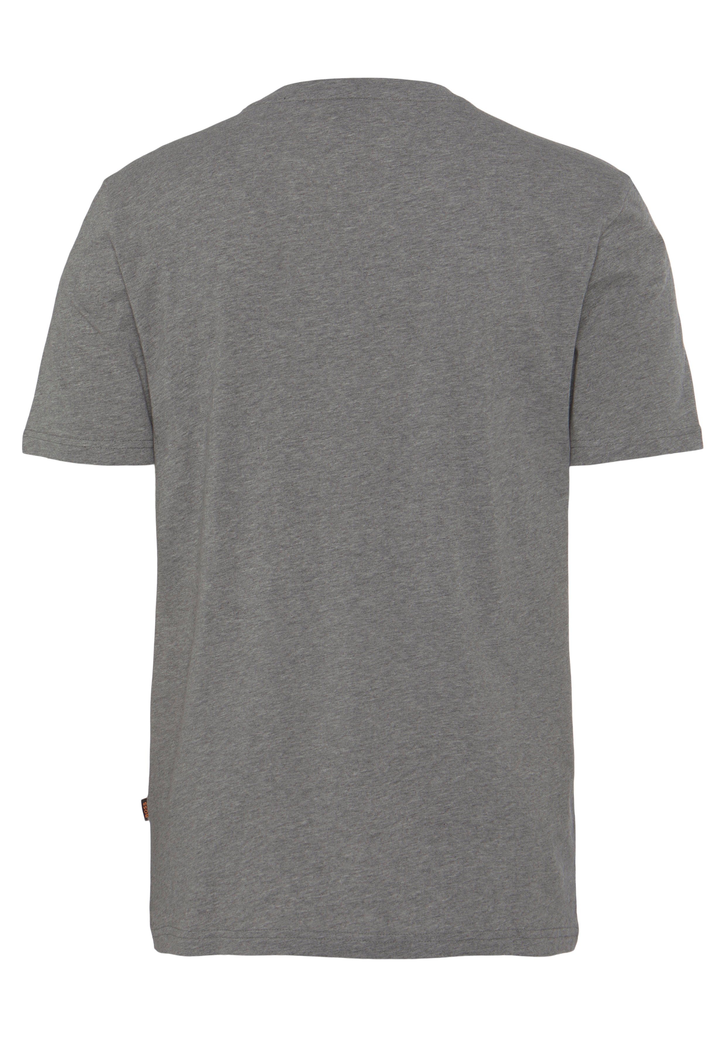 (1-tlg) ORANGE pastel light T-Shirt mit grey051 BOSS Thinking 1 Logodruck