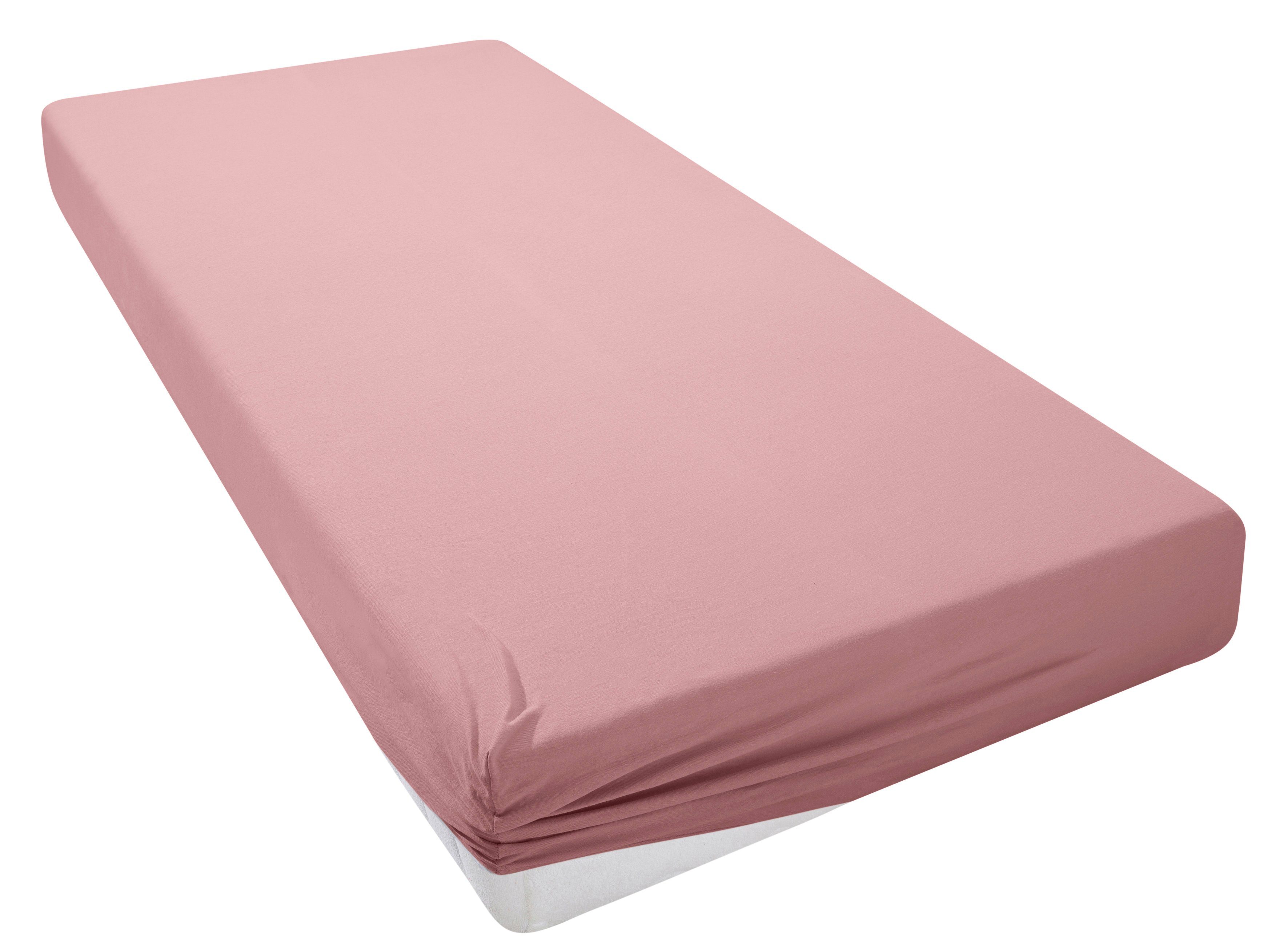 my home Spannbettlaken 232LAPHYSALIS, Jersey, Gummizug: rundum, (1 Stück), 100% Baumwolle, Matratzen bis 18 cm Höhe, Bettlaken, Spannbetttuch