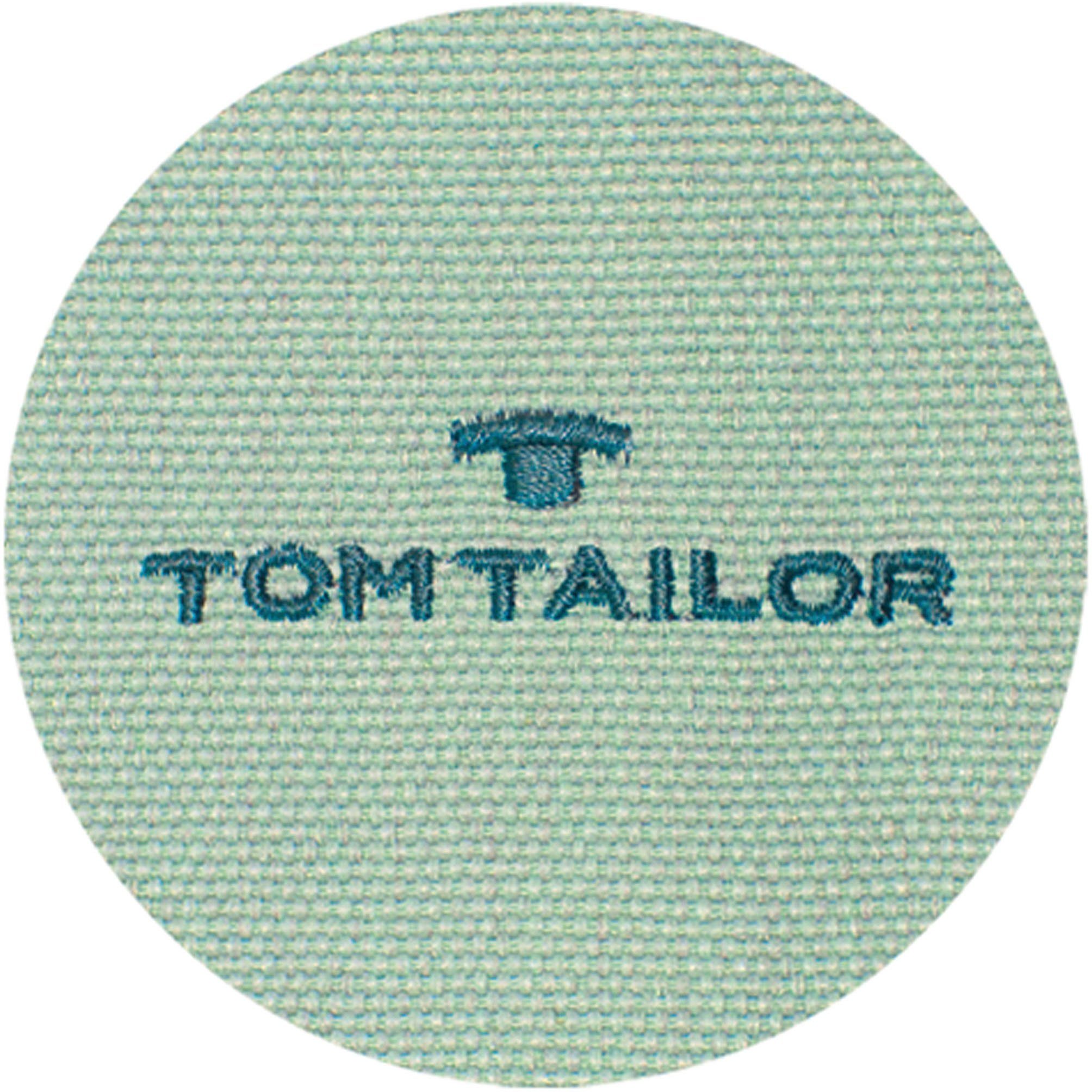 TAILOR TOM Signature, Jacquard, St), Ösen Markenlogo (1 HOME, Vorhang blickdicht, aufgesticktem hellgrün/grün/lindgrün Dove mit