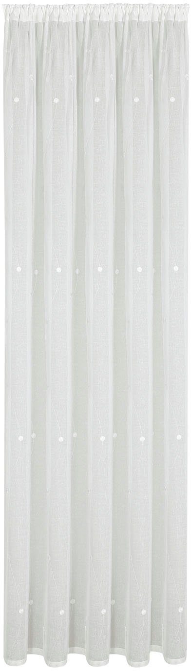 line - offwhite Gardine Fertigschal (1 Gerster, Wirkware, nature Manja, Kräuselband transparent, St),