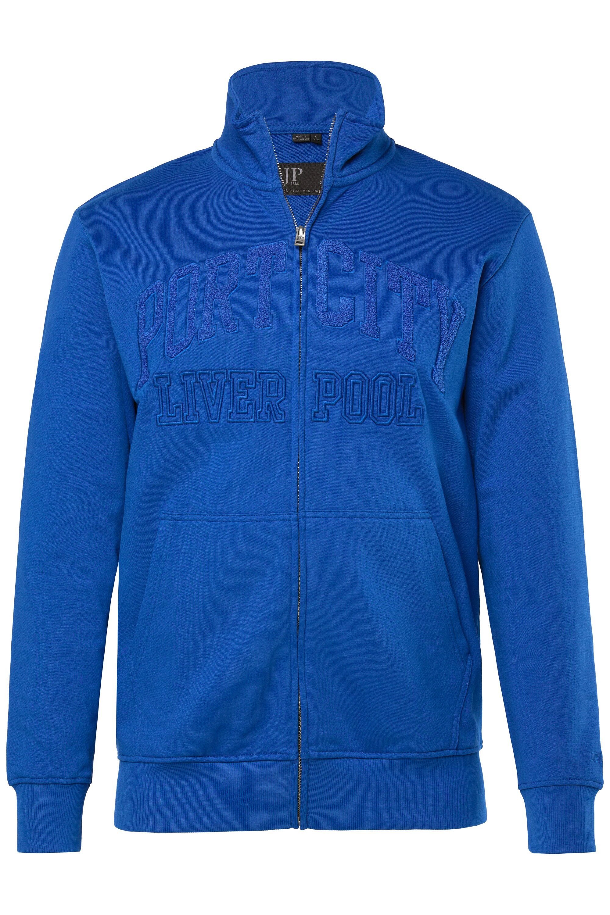 Fleecejacke Sweatjacke Stehkragen Badges