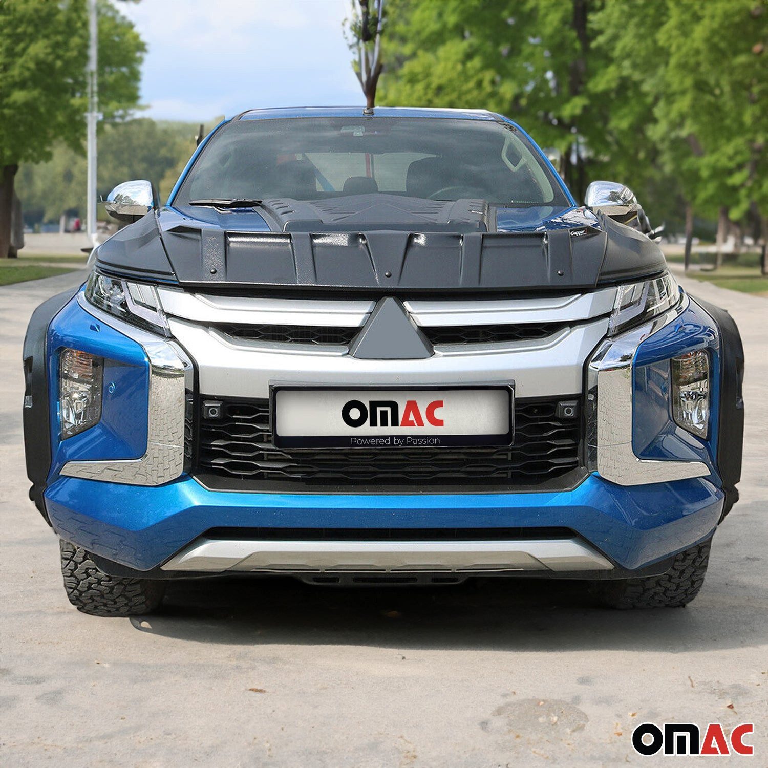 OMAC Heckstoßstange Heckspoiler Heckflügel für Mitsubishi L200 2019-2025 ABS Schwarz 3tlg, 3-St., Schutz, dauerhaft, haltba
