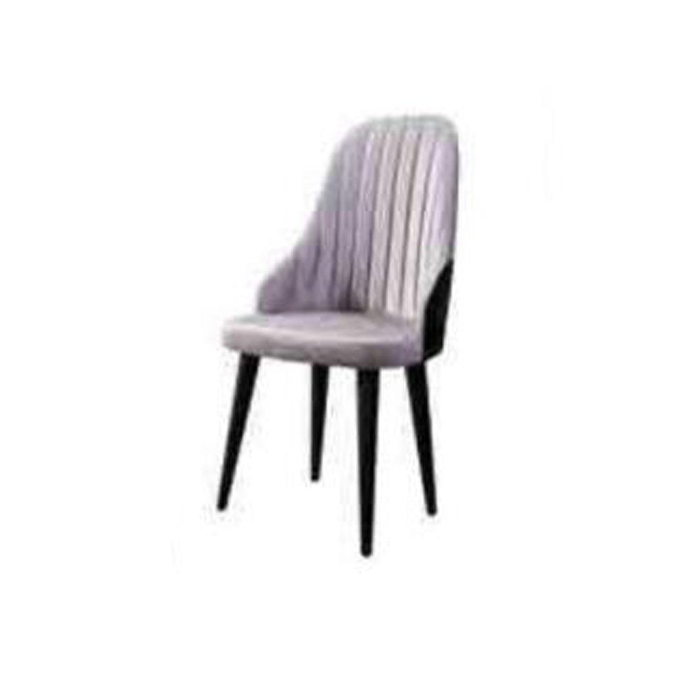 JVmoebel Stuhl Hölzerner weicher rosa Stuhl auf schwarzen Beinen für den Esszimmer, Made In Europe Weiß
