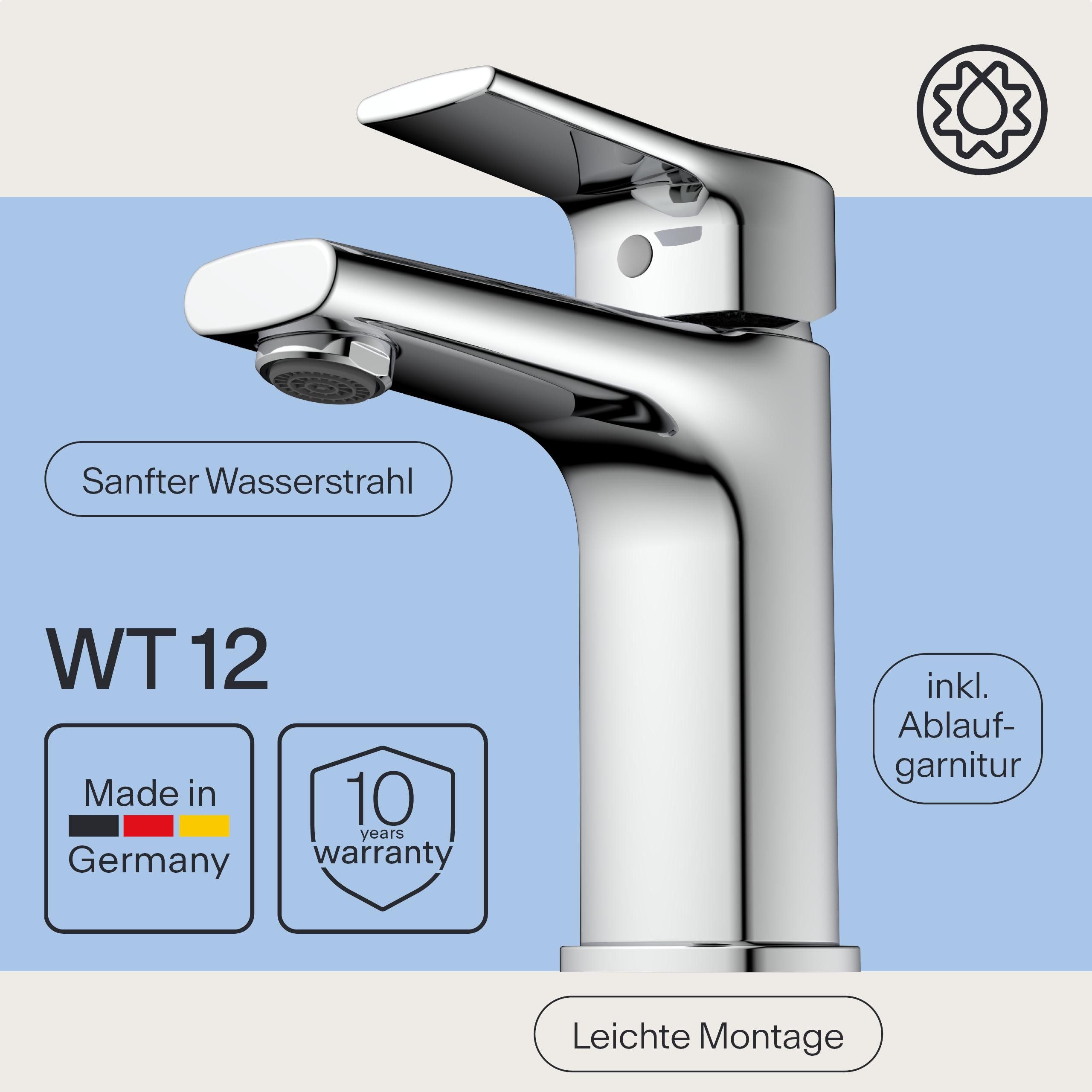WASSERWERK Waschtischarmatur WT 13 inkl. Popup, wassersparend