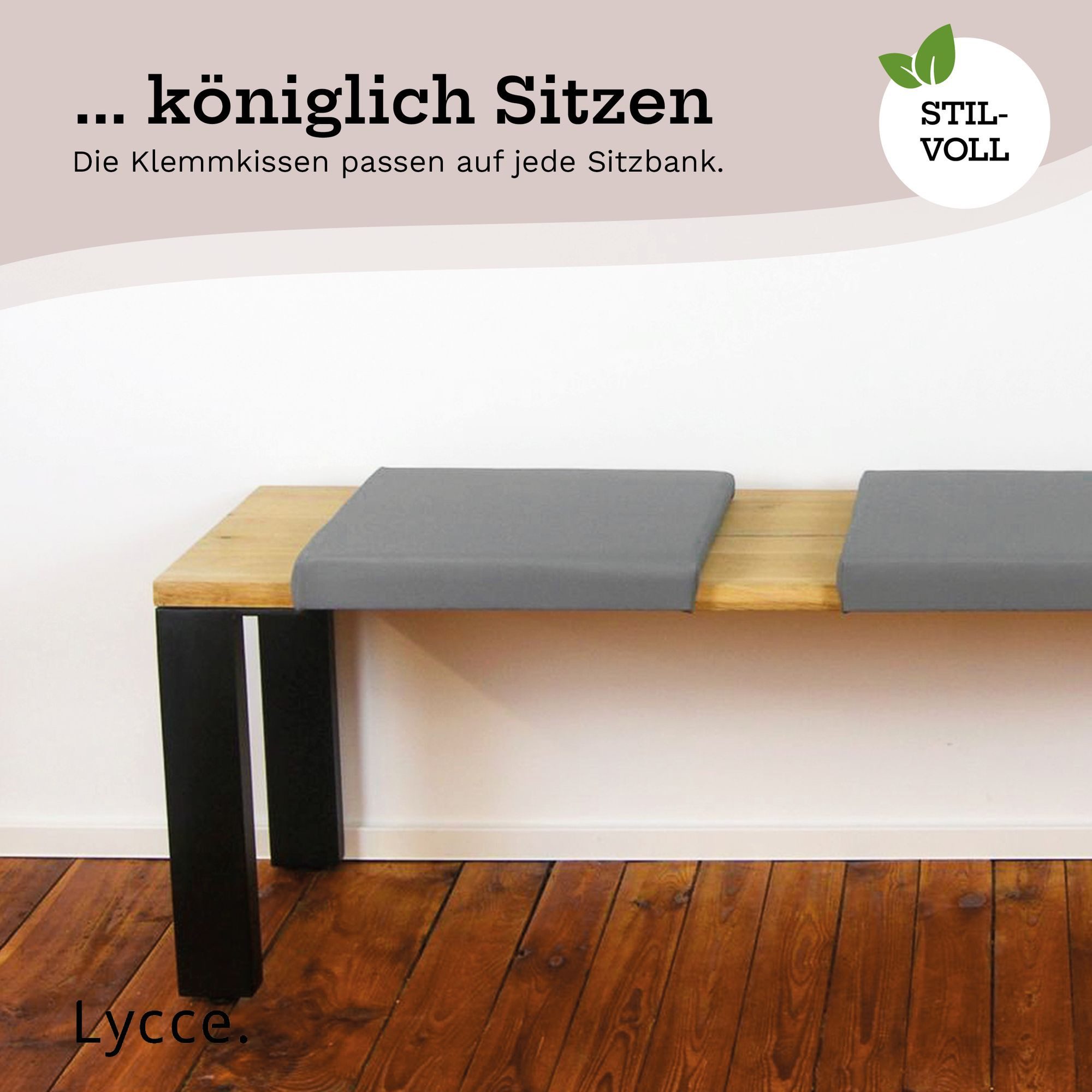 Lycce Bankauflage Klemmkissen, Sitzkissen 1 Leiste, 35cm Klemmtiefe, weich gepolstert, (1 St), verrutscht nicht, hochwertiger Kunstlederbezug, verschiedene Farb – Bild 5 von 5