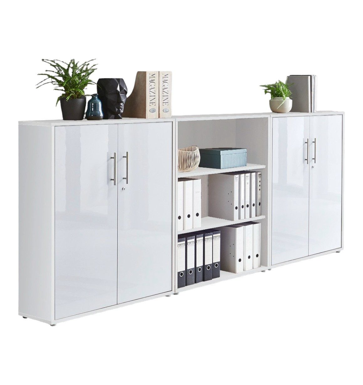 BMG Möbel Aktenschrank Office Edition 9 (Schrankwand Set, 3tlg) abschließbar, matt oder Hochglanz lackiert