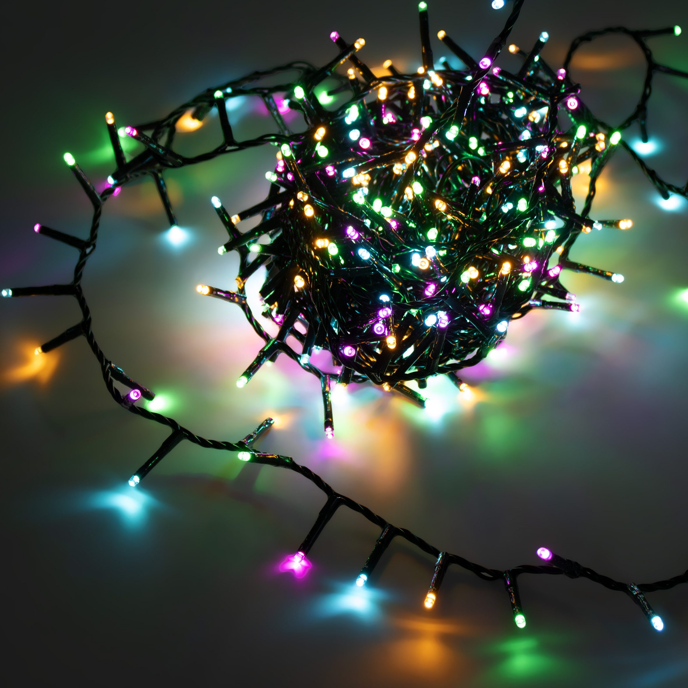 Spetebo LED-Lichterkette Außen Büschel Lichterkette mit Timer 500 LED, 500-flammig, mit Timer