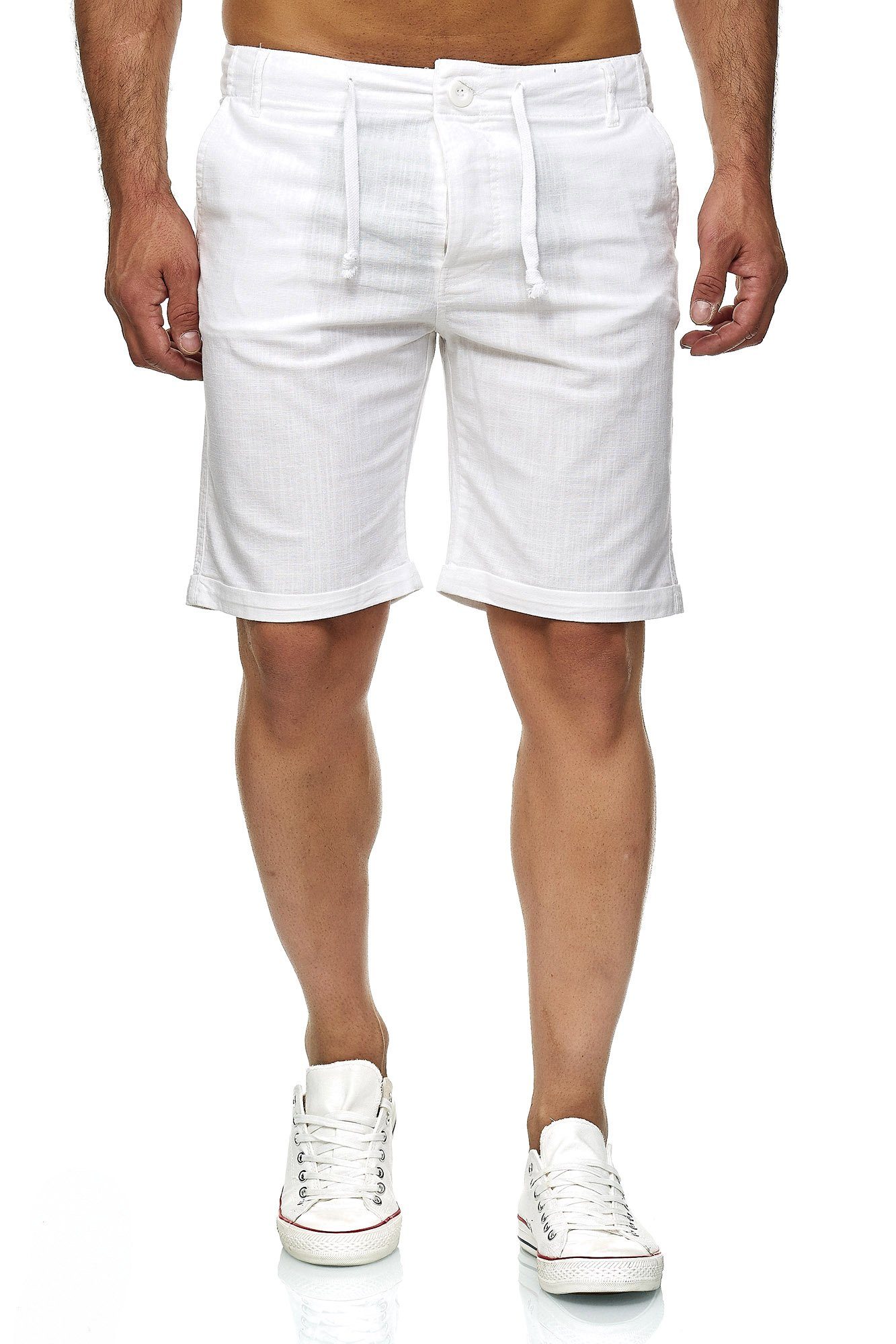 JustSun Leinen Shorts Herren - Leichte Sommerhose Mit Tunnelzug