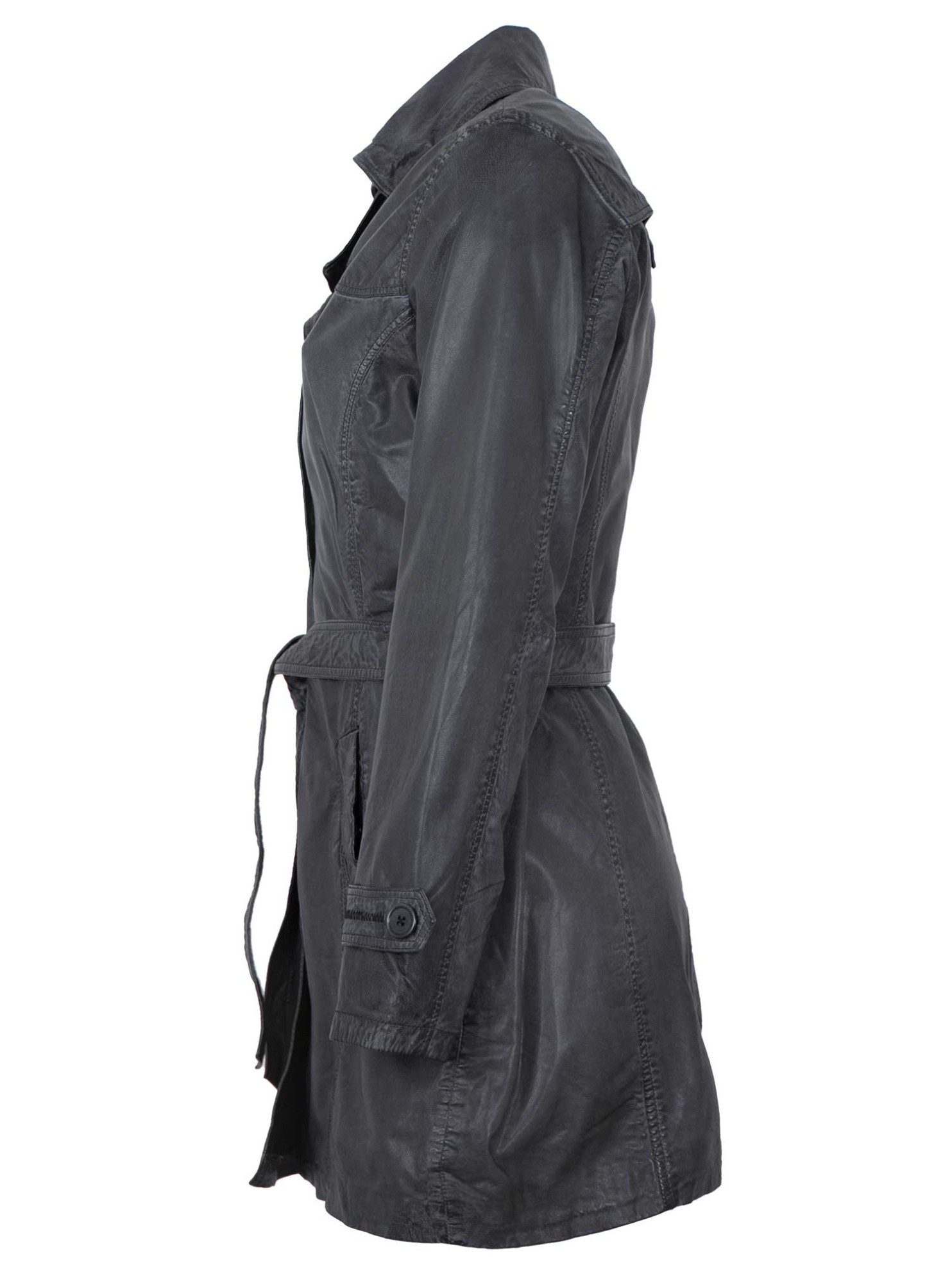 Maddox Lederjacke Borneo MADDOX - Damen Trenchcoat Ledermantel Mantel Lammn günstig online kaufen
