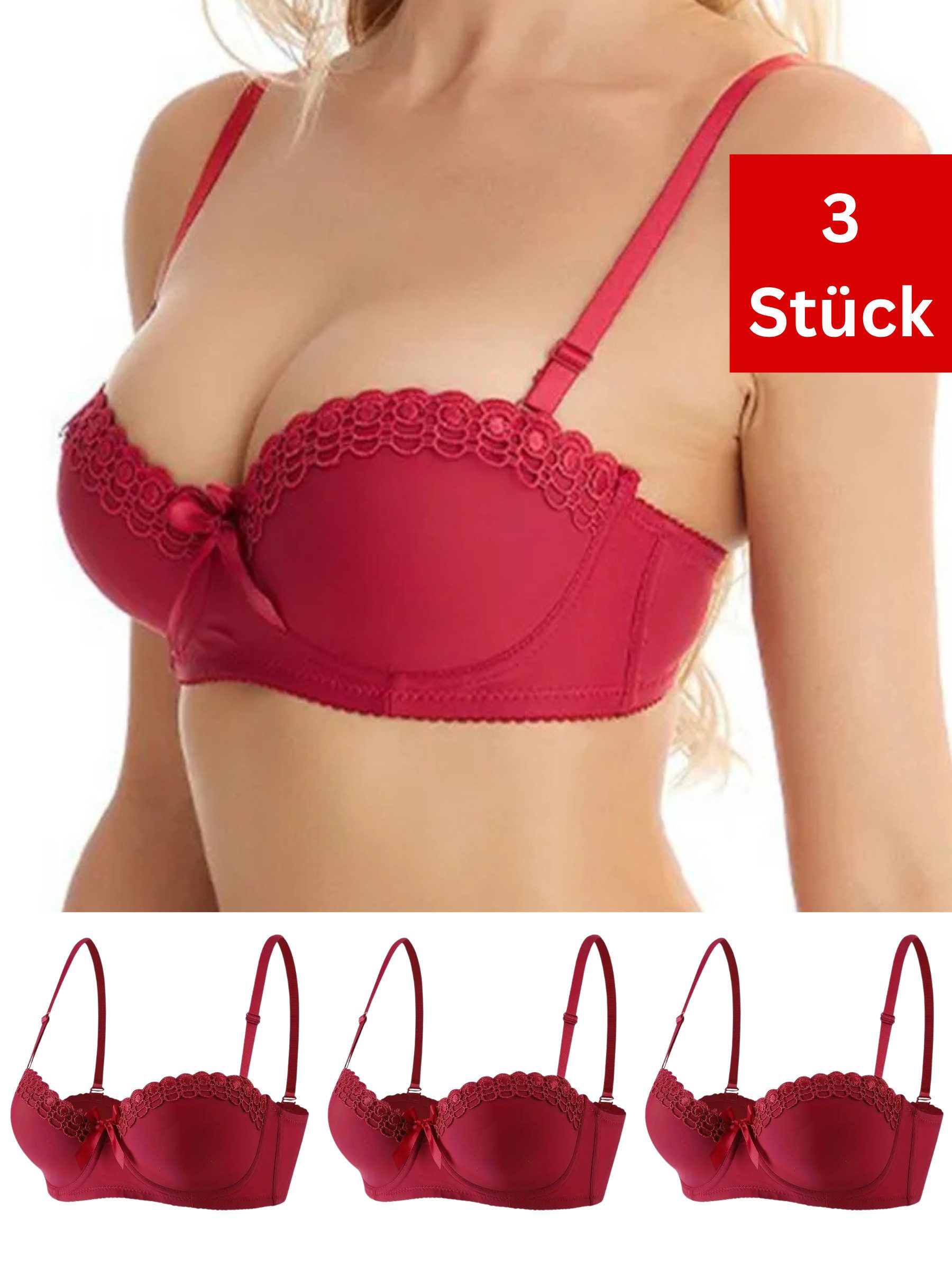 Elegant Love Set: Bügel-BH Eleganter Balconette Push-Up BH aus Spitze – sti günstig online kaufen