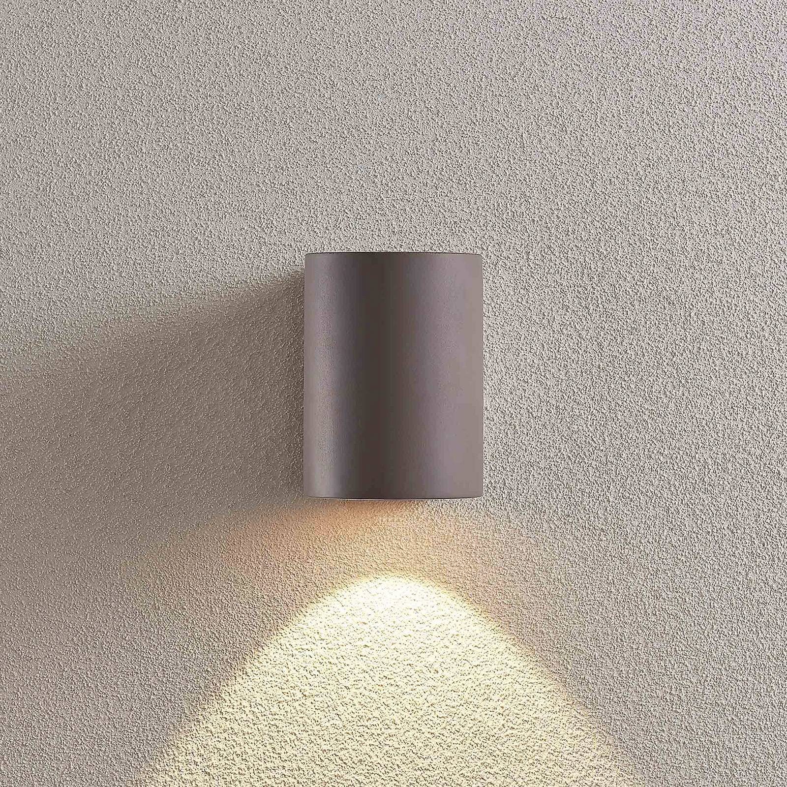 Lindby LED inkl. Katalia, fest LED-Leuchtmittel flammig, LED-Außenwandleuchten verbaut, warmweiß, 1 Außen-Wandleuchte grau, Beton, Leuchtmittel