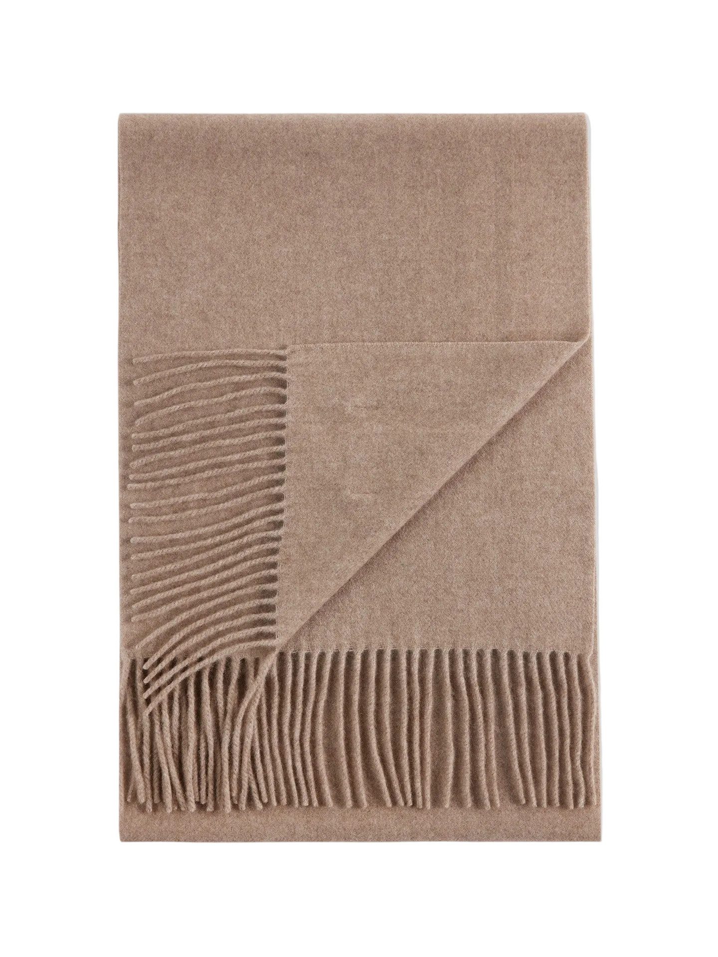 Strickschal Naturfarbe Schal mit Fransen