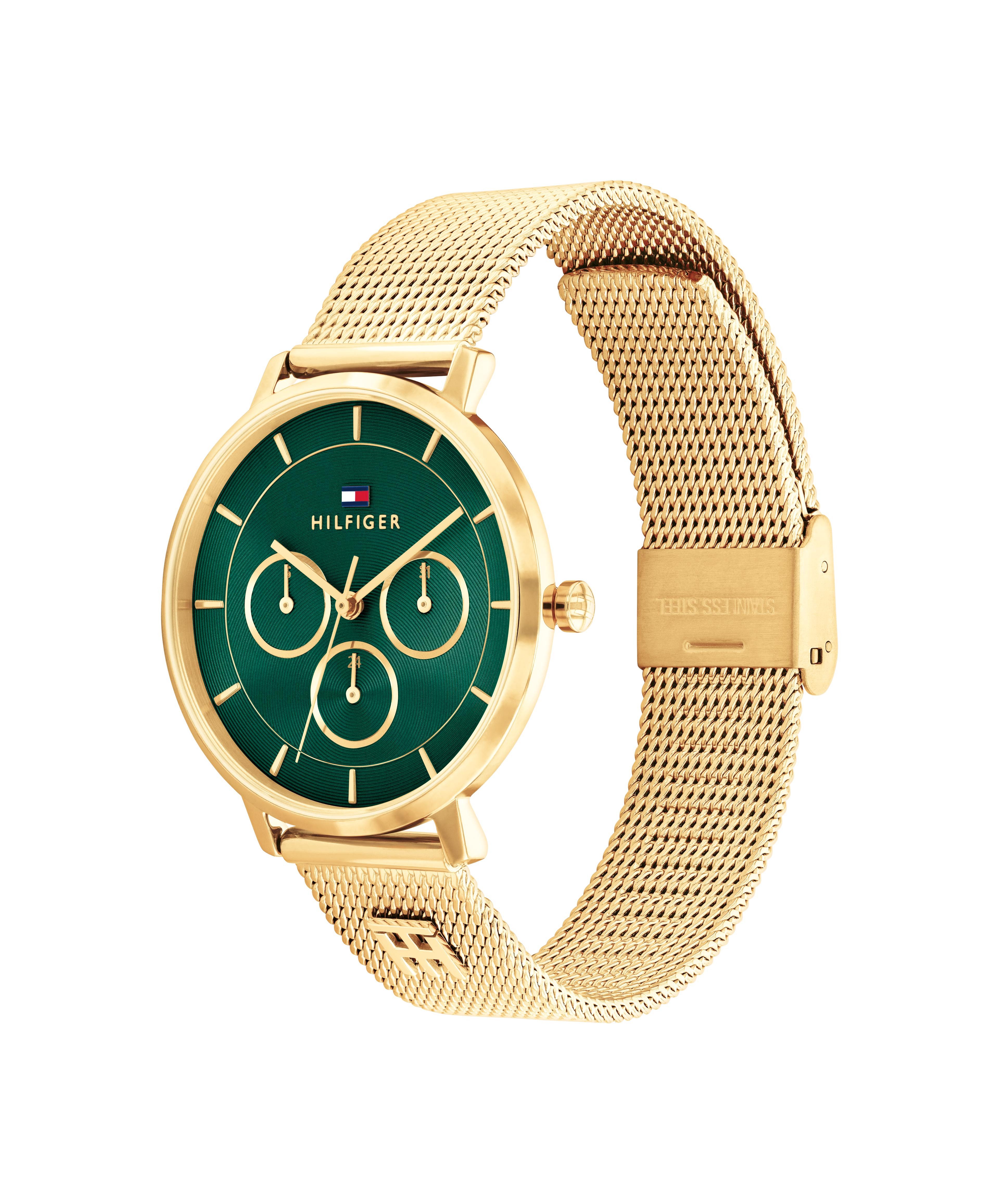 Tommy Hilfiger Multifunktionsuhr Tea 1782880, Quarzuhr, Armbanduhr, Damenuhr, Edelstahlarmband, analog