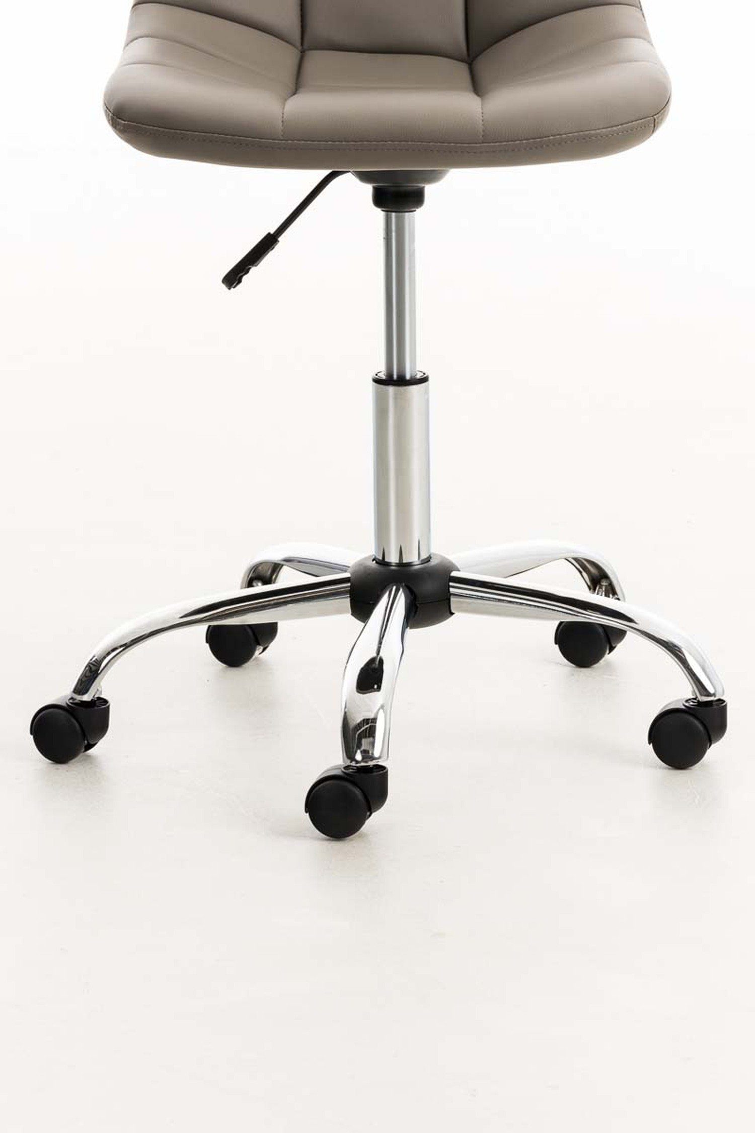 Metall 360° (Schreibtischstuhl, Rückenlehne - Konferenzstuhl), und Emily bequemer TPFLiving mit - höhenverstellbar Chefsessel, drehbar Bürostuhl taupe Sitzfläche: Gestell: chrom Drehstuhl, Kunstleder