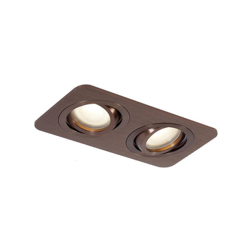 Qazqa LED Einbaustrahler Alberto, ohne Leuchtmittel, Warmweiß, QAZQA Downlight, gu10, Bronze, Aluminium, Modern