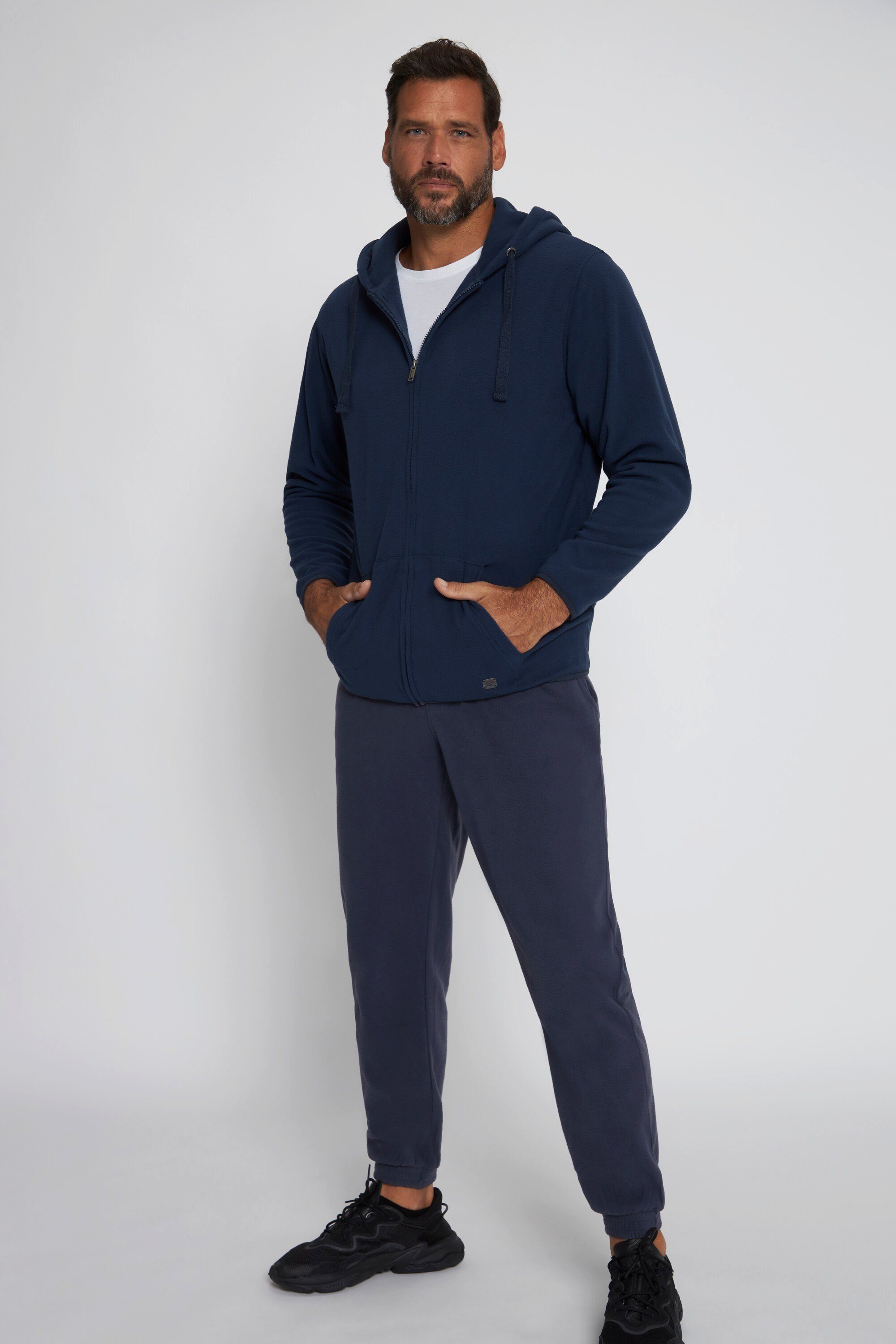 Fleecejacke JP1880 Fleece Kapuze 2-teilig mattes Homewear nachtblau Jogginganzug