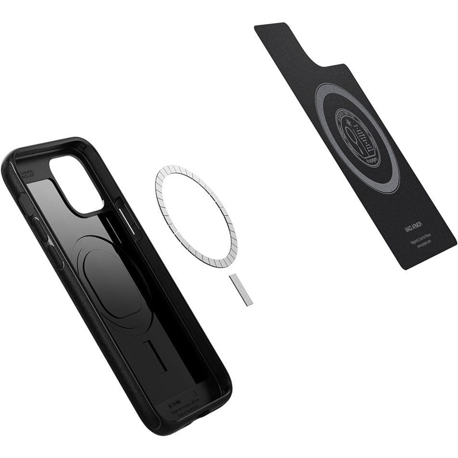 Spigen Backcover Spigen MagSafe Armor Hülle Apple iPhone 12 (Pro) - Schwarz