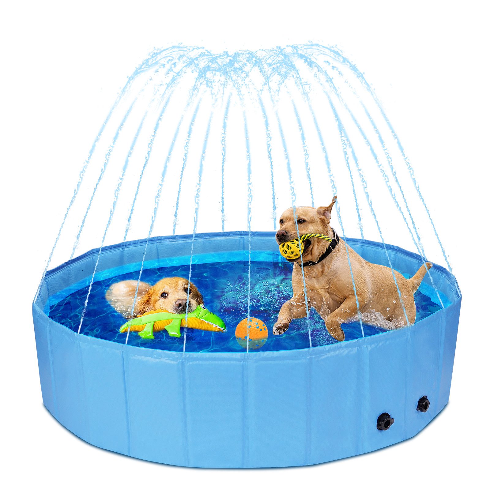 Hundematte Hundepool für Große Hunde mit Sprinkler, Planschbecken für Hunde