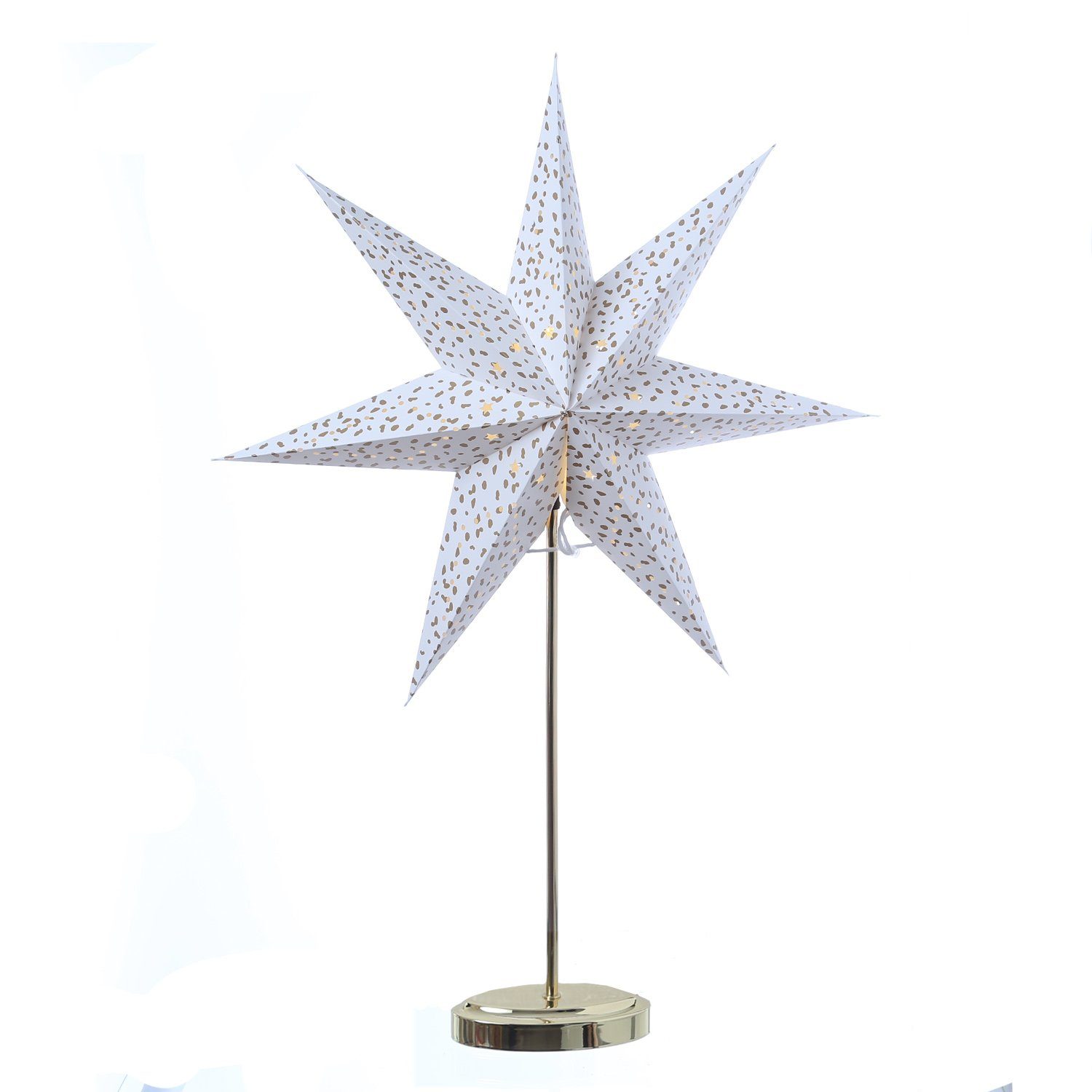MARELIDA LED Stern LED Papierstern Mira Leuchtstern Standstern 7-zackig 75cm Timer, LED Classic, warmweiß (2100K bis 3000K)