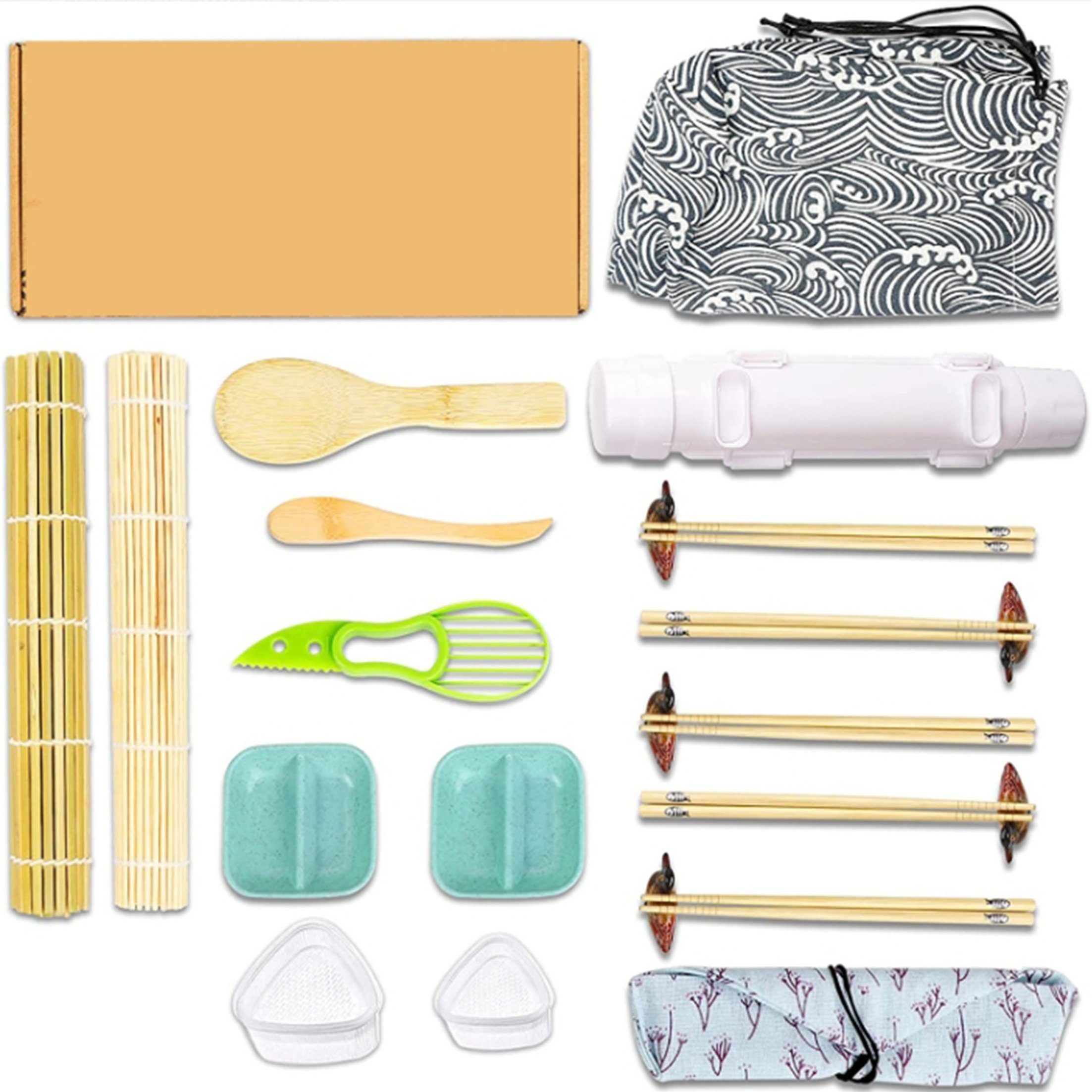 KÜLER Sushi-Roller Sushi-Werkzeuge,Sushi-Formen-Set,DIY-Sushi-Werkzeuge für Anfänger, Sushi Set Bambus