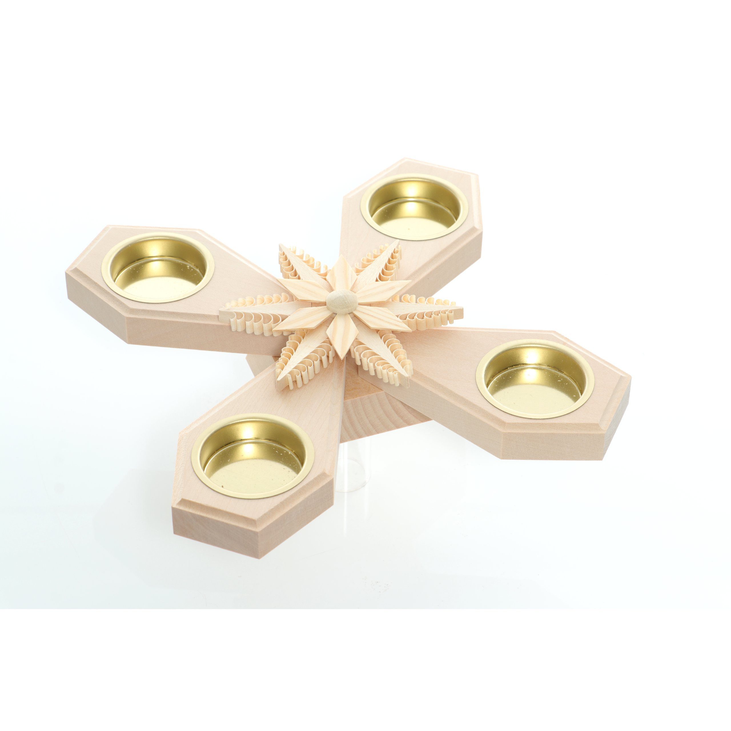 Adventsleuchter Tischschmuck Kerzenhalter für 4 Kerzen Mittig mit Stern