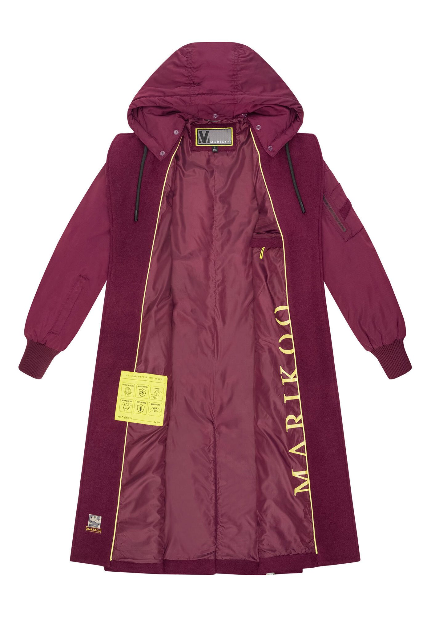 Marikoo Winterjacke Tjadee Langer Wickelmantel – Bild 5 von 5