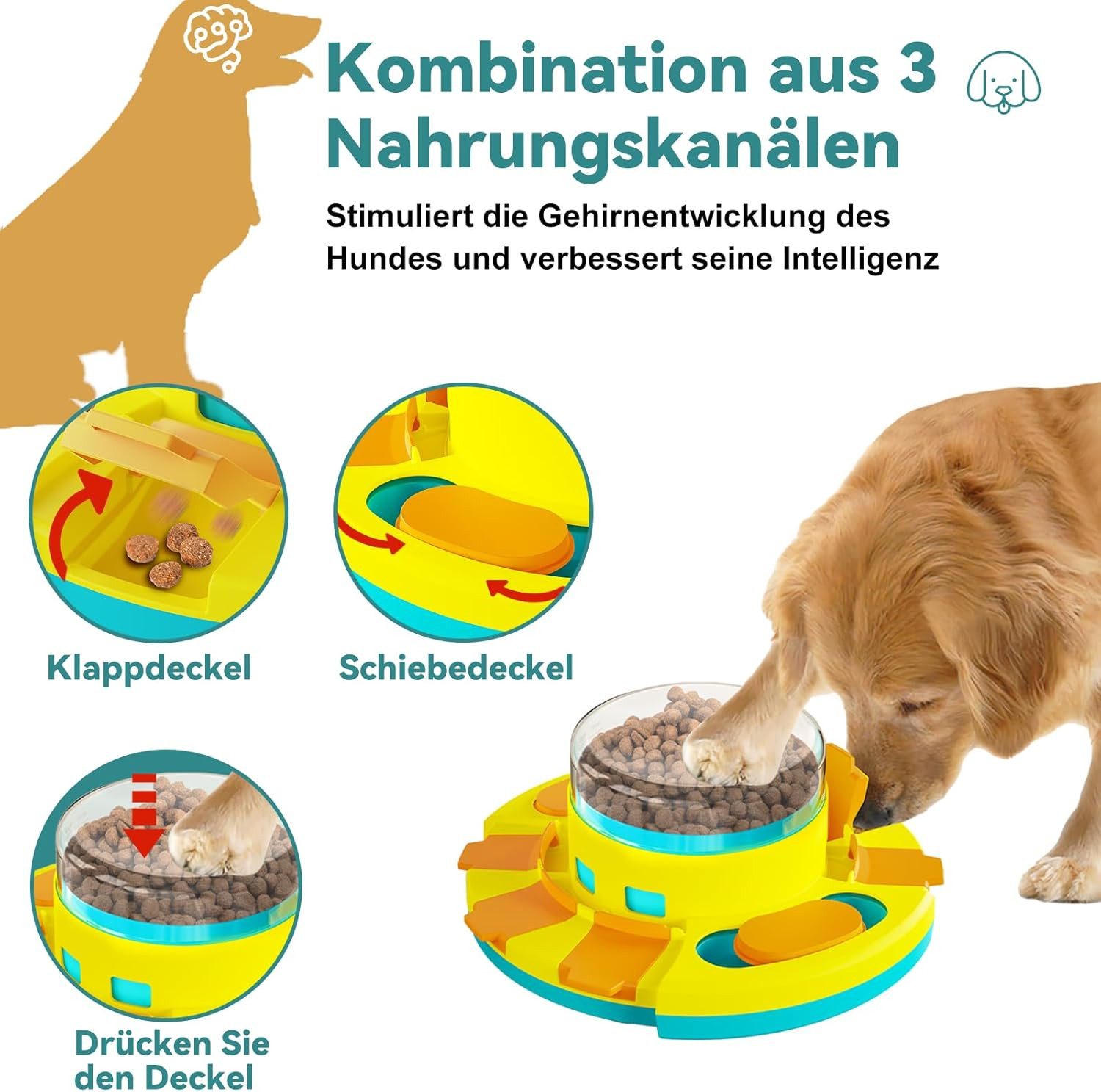 FELIXLEO Tier-Intelligenzspielzeug Hundespielzeug Intelligenz Spielzeug Stufe 2 Mittel für alle Hunde