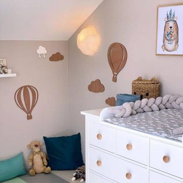 K&L Wall Art Holzbild Heißluftballon Poster Luftballon Baby Kinderzimmer Deko, (Holzposter), Türschild Holz Wandbild