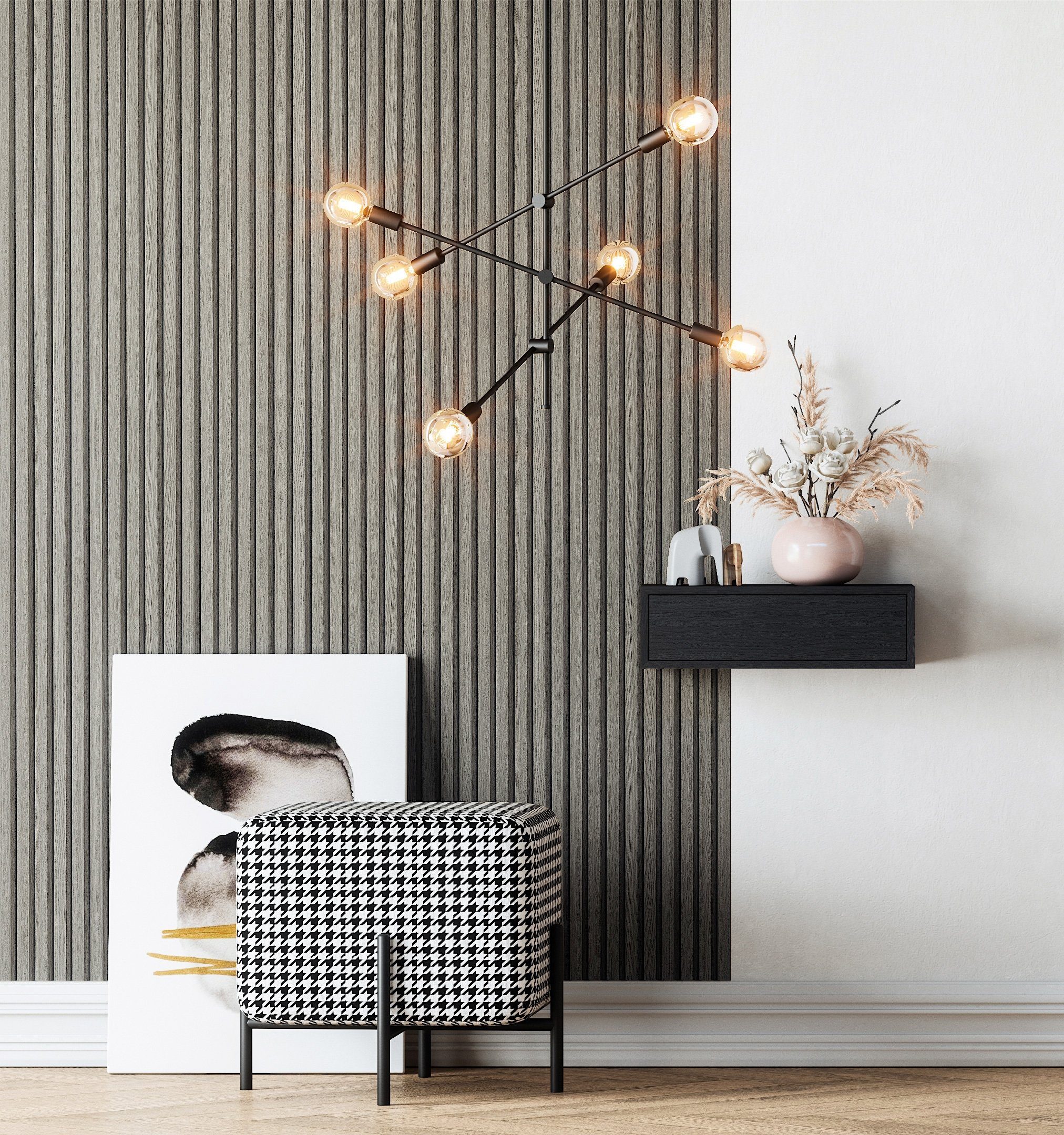 Newroom Vliestapete, Holzwand Lamellen - Lamellenwand Naturholz Skandi Mode günstig online kaufen