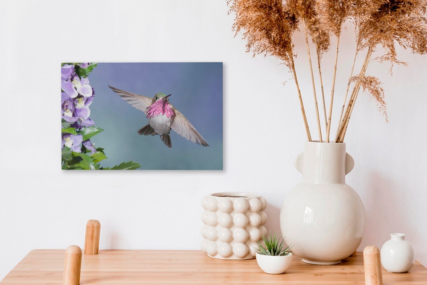 Wanddeko, - Blumen (1 30x20 Leinwandbild cm St), Wandbild Himmel, OneMillionCanvasses® Aufhängefertig, Kolibri - Leinwandbilder,