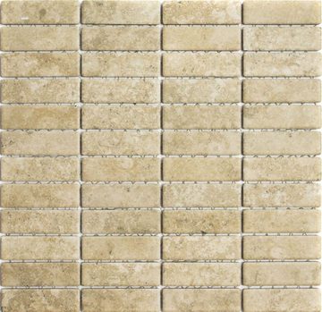 Mosani Mosaikfliesen Rechteckiges Keramikmosaik Mosaikfliesen beige matt / 10 Matten