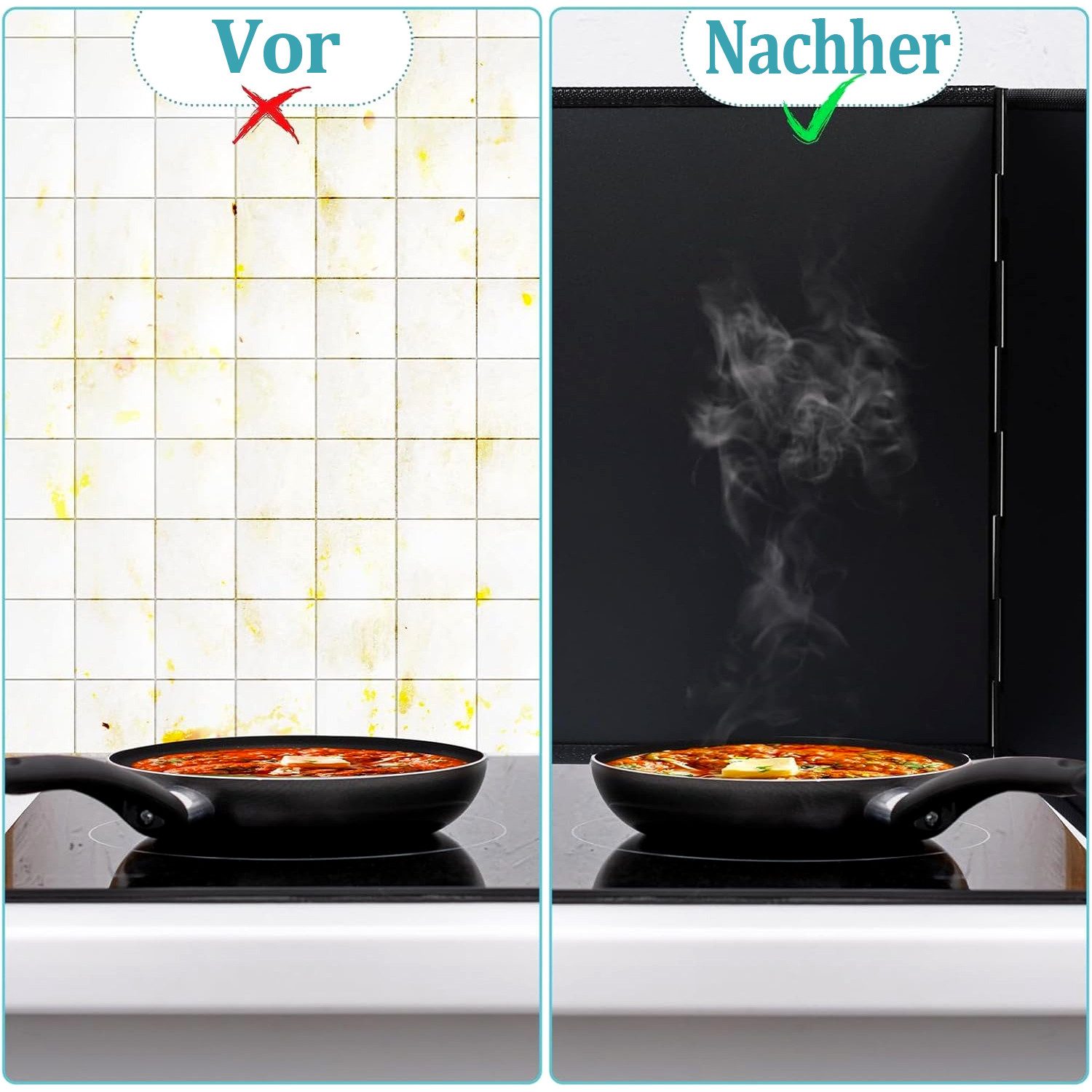 NUODWELL Küchenrückwand Küchen Antihaft Spritzschutz, Spritzschutz Faltwand günstig online kaufen