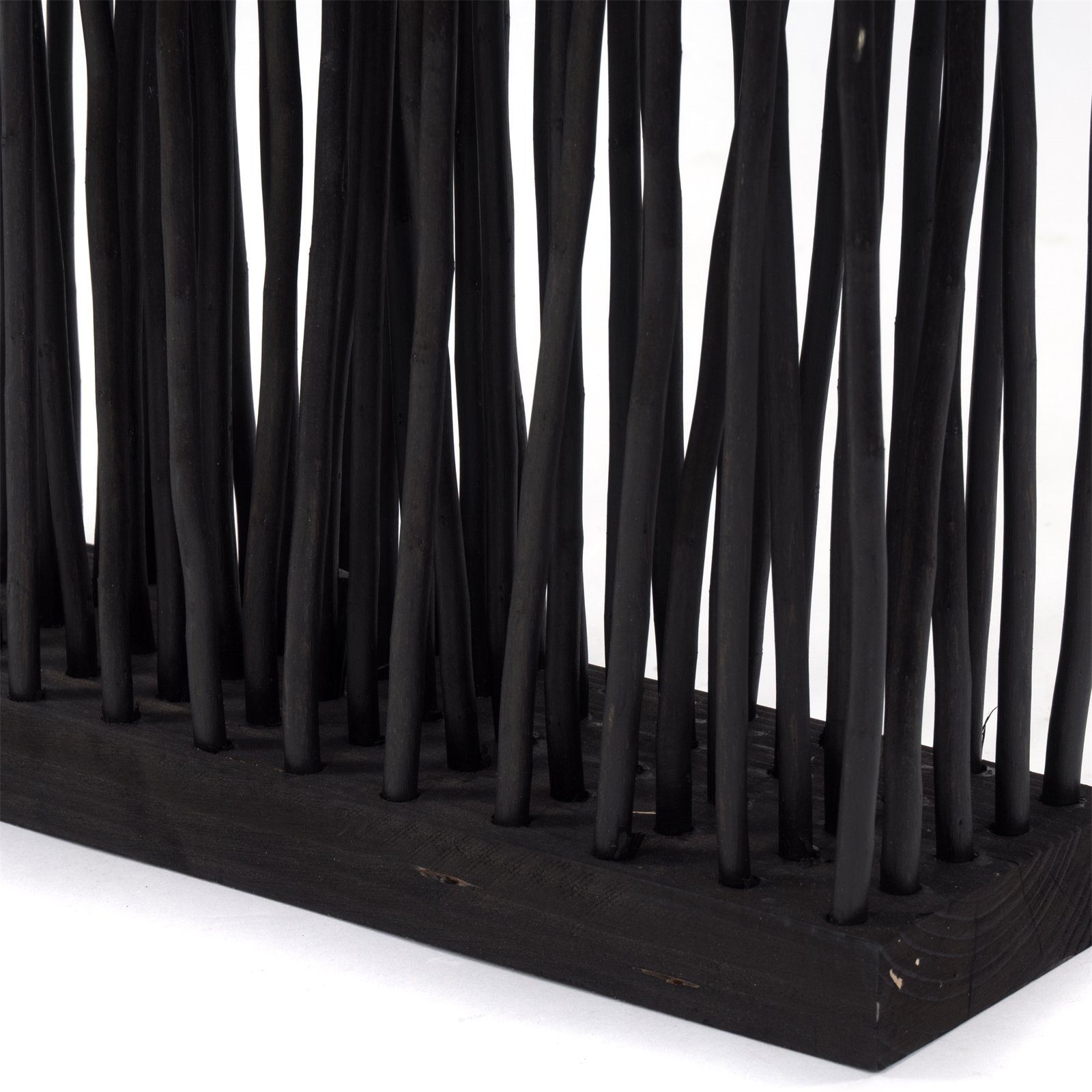 DESIGN DELIGHTS Paravent RAUMTEILER Weidenholz, "WAVE", Paravent, schwarz 170x40cm (HxB), Trennwand